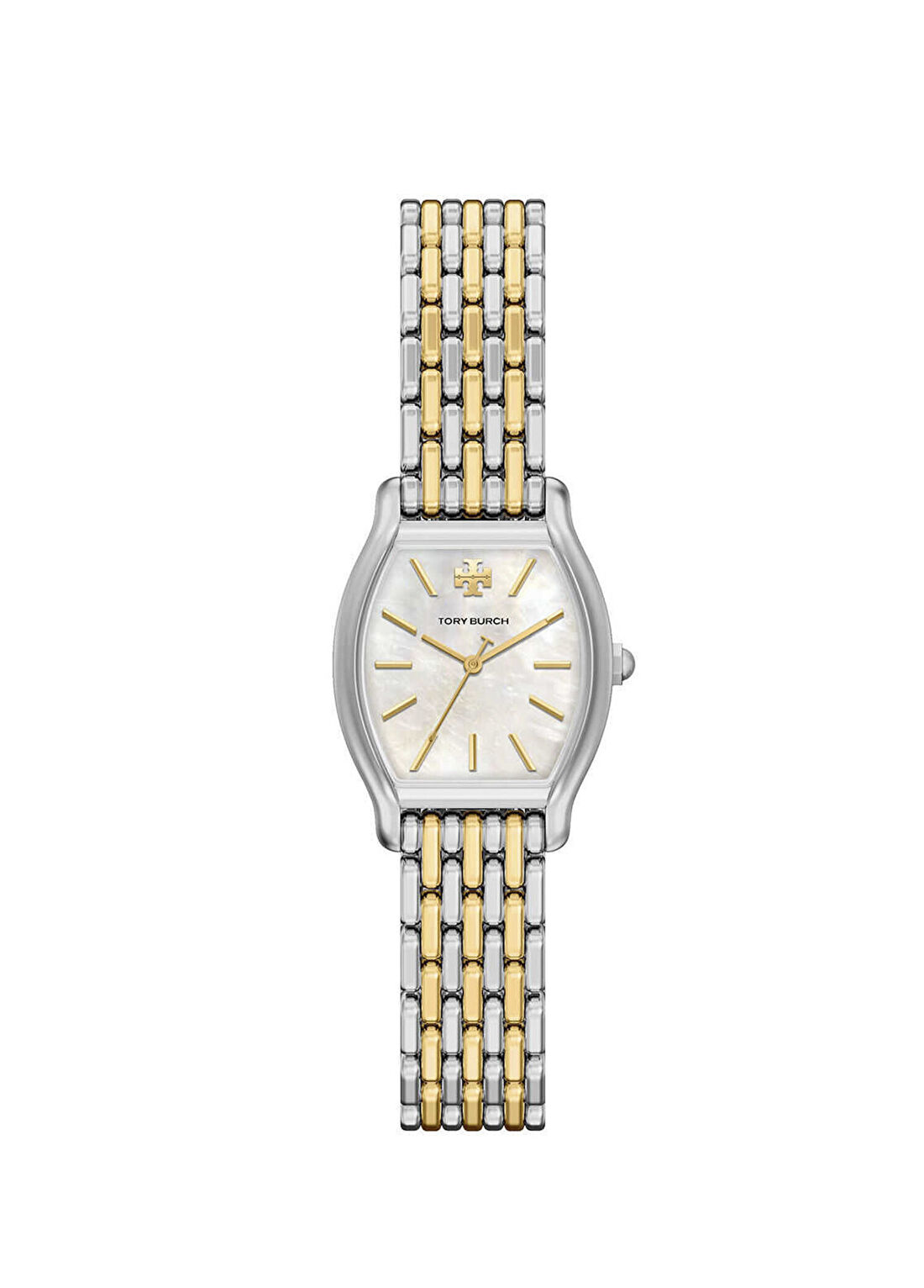Tory Burch TBW1158 The Eleanor Curve Small Altın Rengi Metalik Gri Çelik Kadın Kol Saati