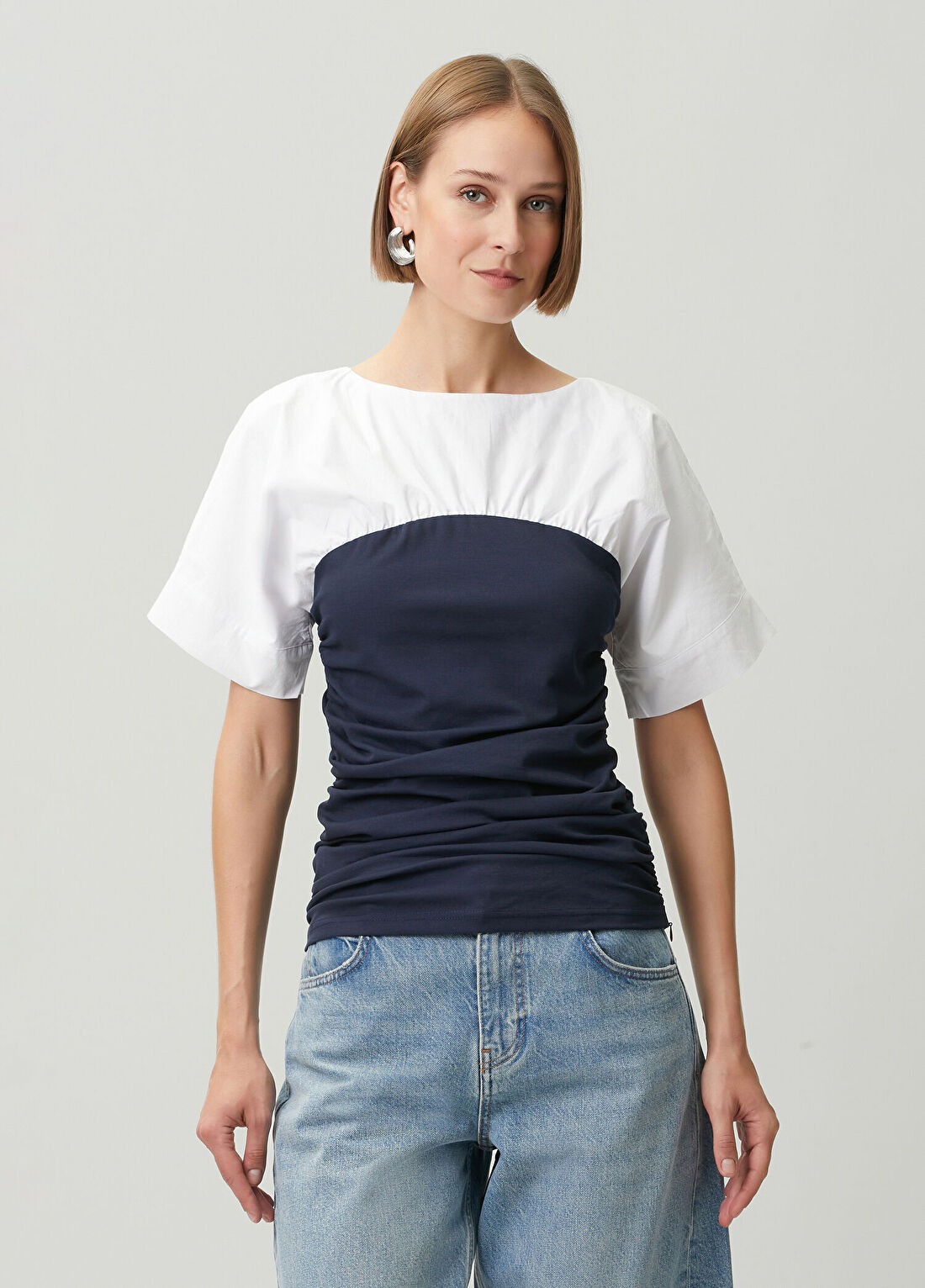 Maje Toliny Beyaz Lacivert T-shirt