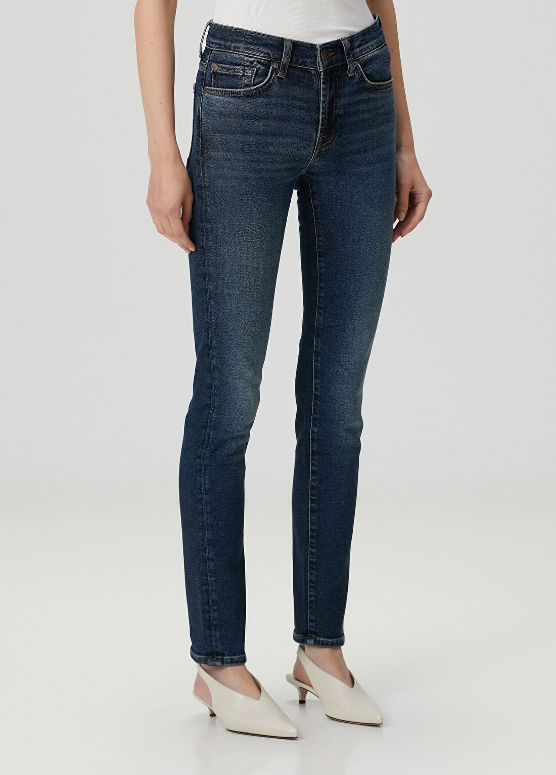 7 For All Mankind Koyu Mavi Jean Pantolon görsel 3