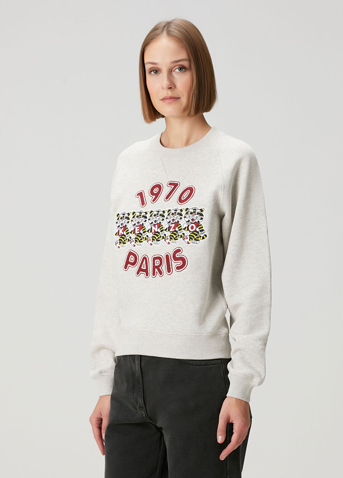 Kenzo Wild Tiger Açık Gri Sweatshirt görsel 3