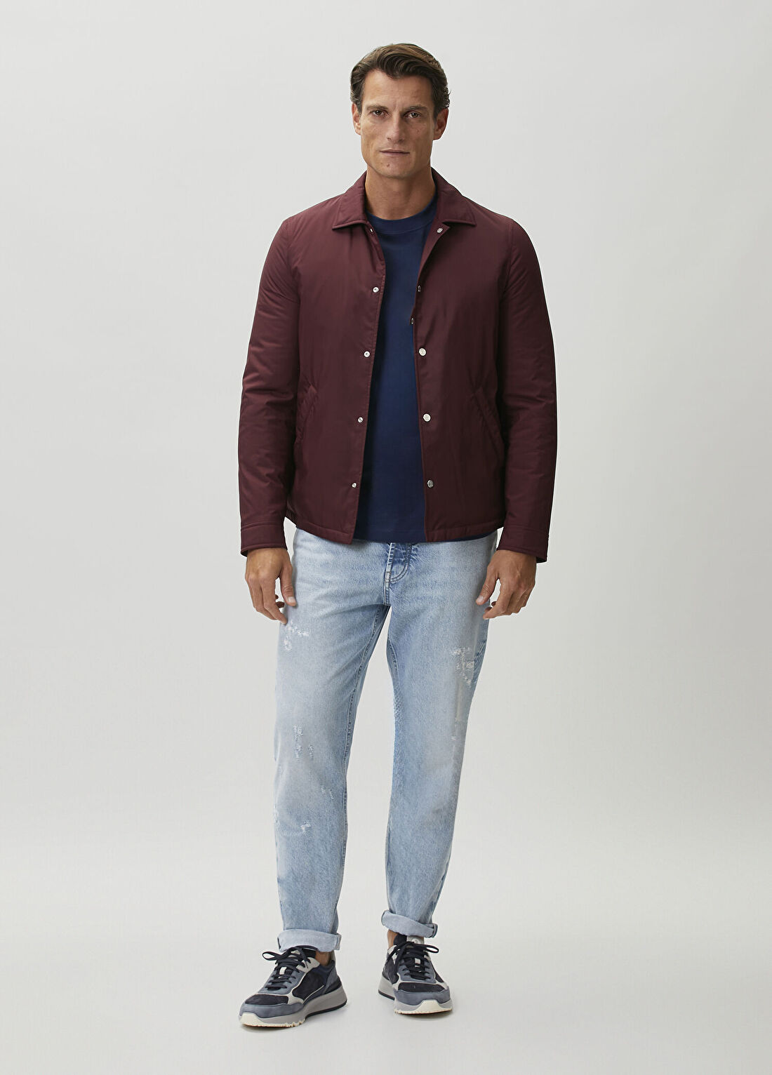 Brunello Cucinelli Koyu Mavi Logolu T-shirt görsel 2