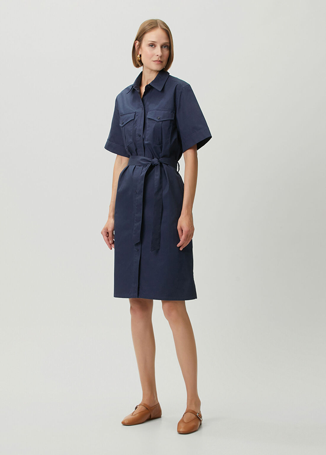 A.P.C. Koyu Lacivert Midi Elbise görsel 2