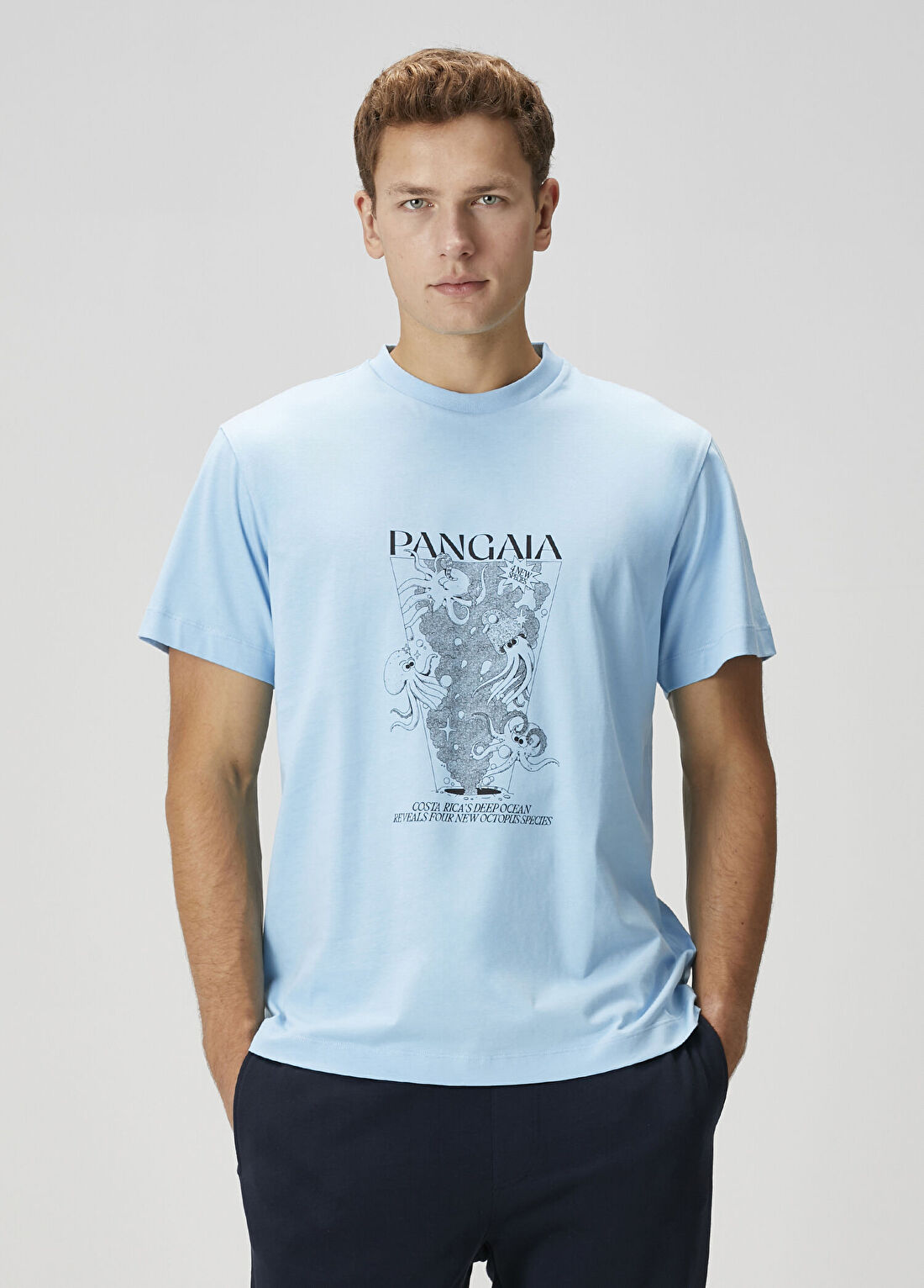 Pangaia Mavi Baskılı T-shirt