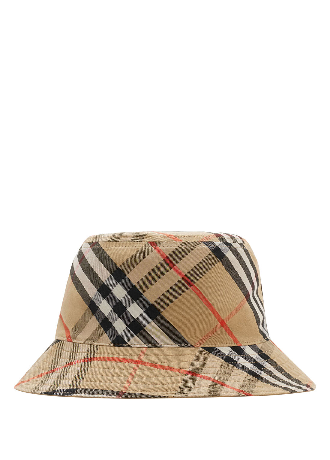 Burberry Reversible Krem Rengi Gabardin Erkek Bucket Kova Şapka