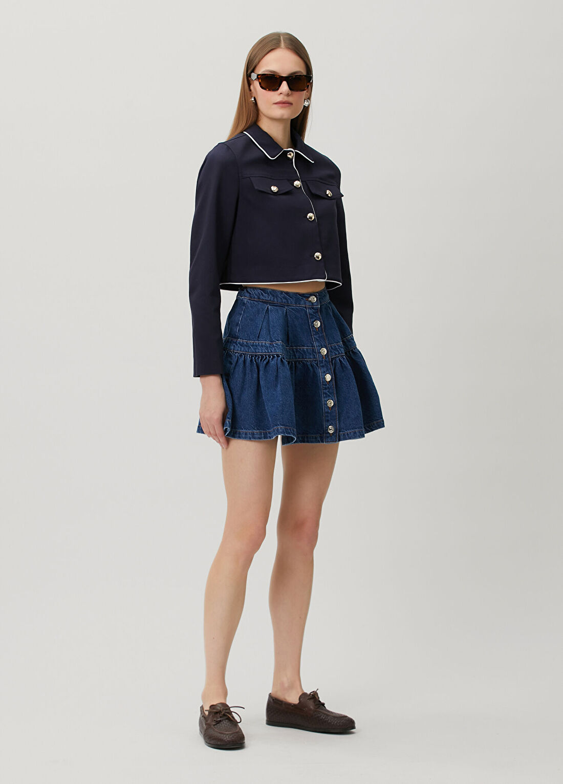 Maje Mavi Mini Denim Etek