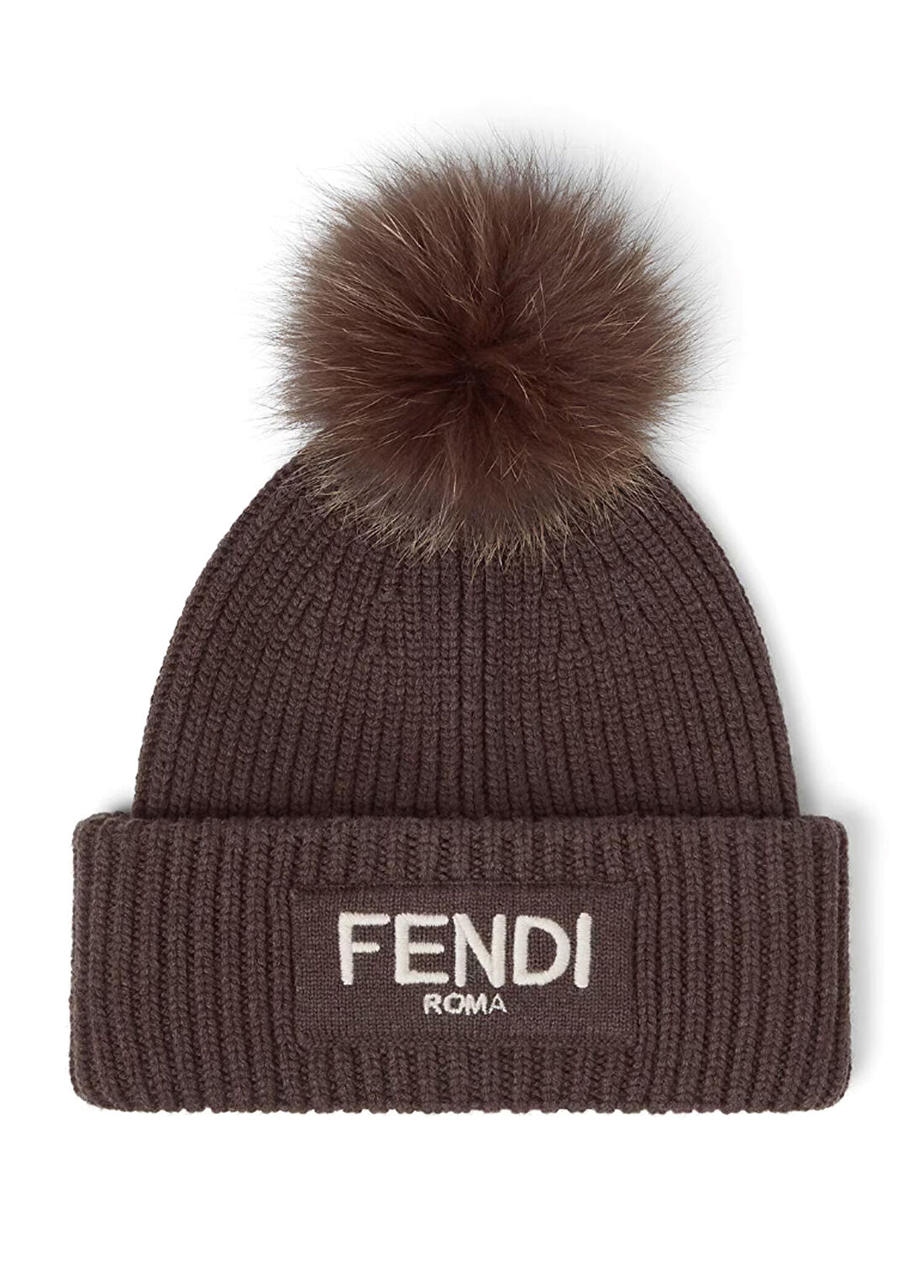Fendi Kahverengi Kadın Yün Bere
