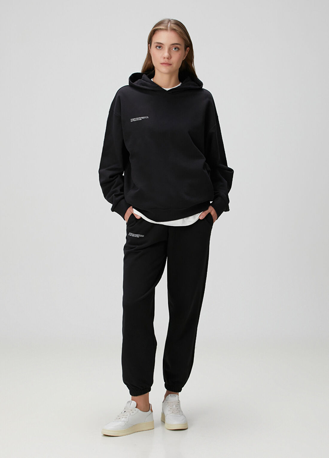 Pangaia Siyah Kapüşonlu Sweatshirt görsel 2