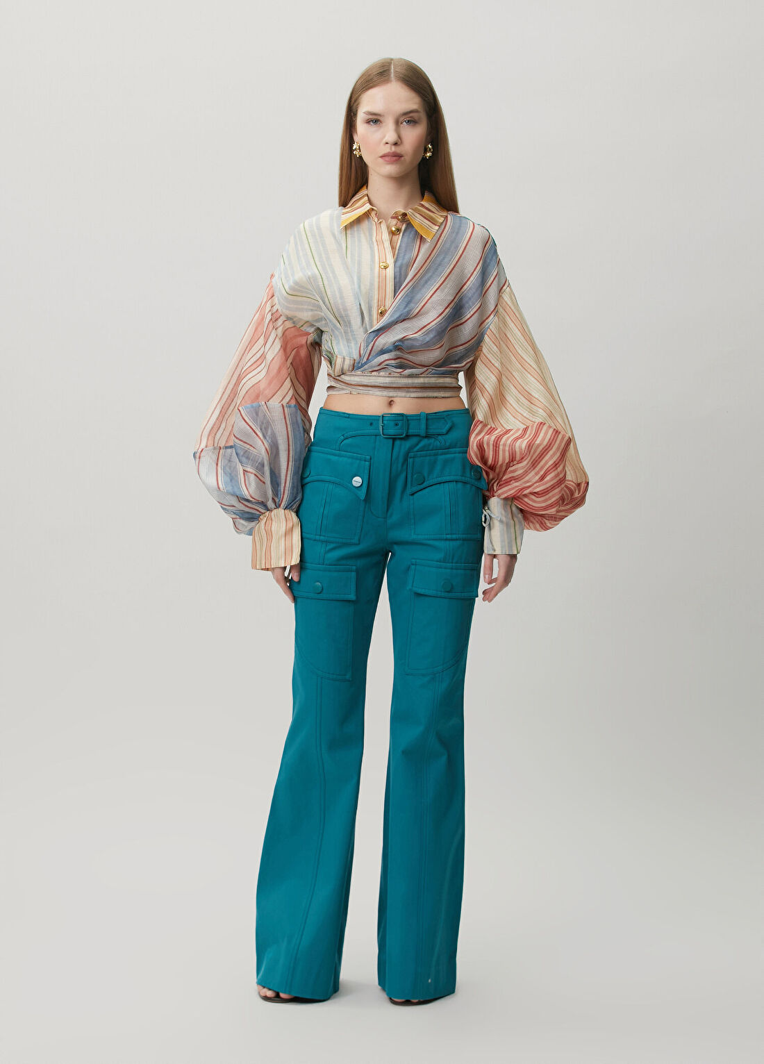 Zimmermann Luna Drill Flare Petrol Pantolon