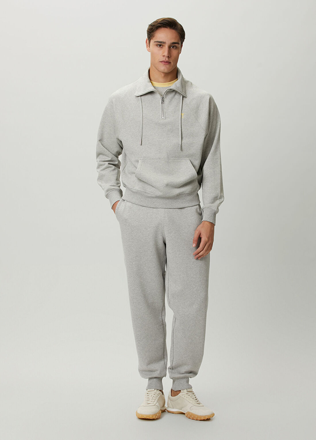 Ami Paris Gri Beli Kordonlu Jogger Eşofman Altı