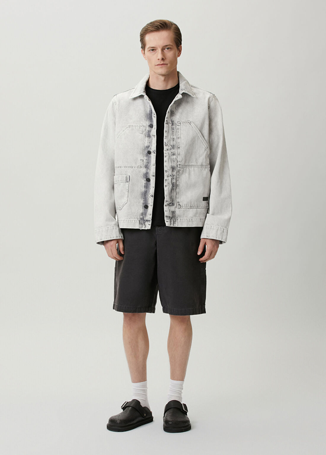 AllSaints Mukesh Gri Denim Gömlek görsel 2