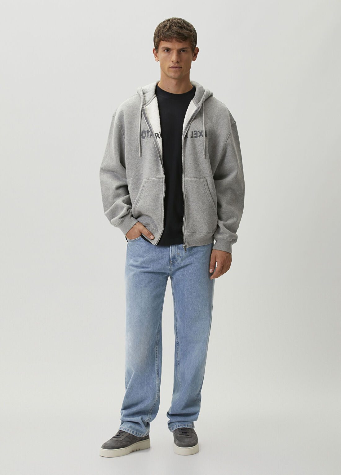 Axel Arigato Rhys Gri Kapüşonlu Oversized Sweatshirt görsel 2