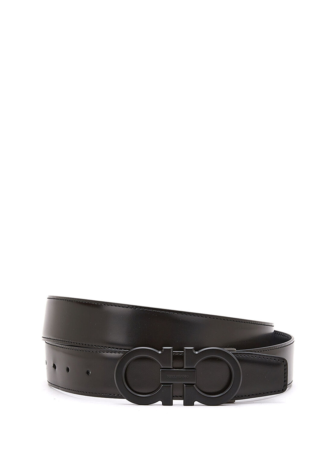 Ferragamo Siyah Logo Tokalı Erkek Deri Kemer