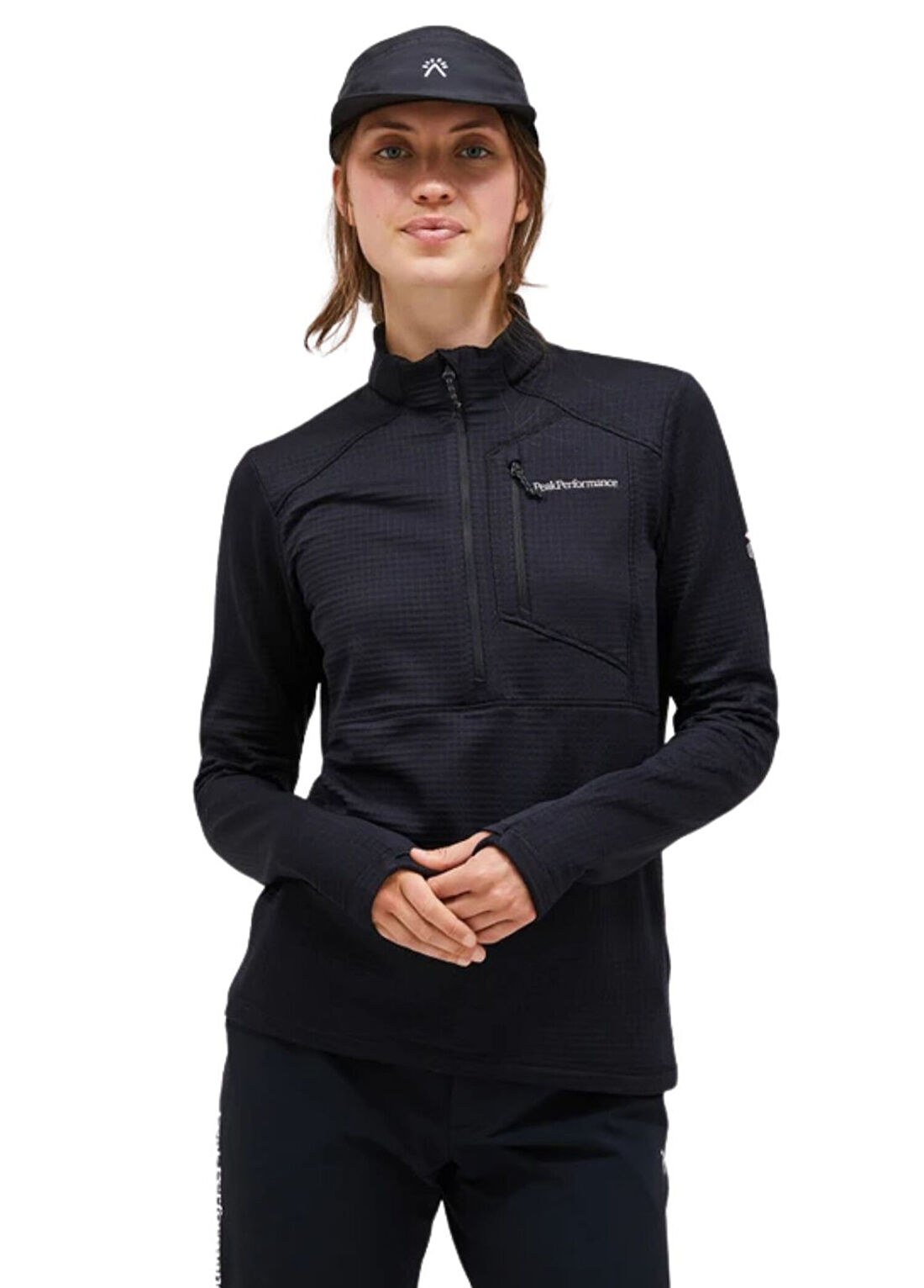 Peak Performance Trail Polartec Half Zip Fleece Siyah Kadın Spor Sweatshirt görsel 3