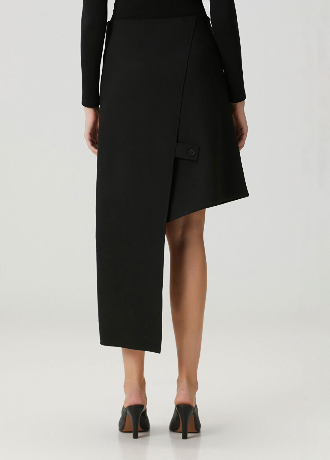 Courreges Oblique Siyah Asimetrik Etek görsel 4