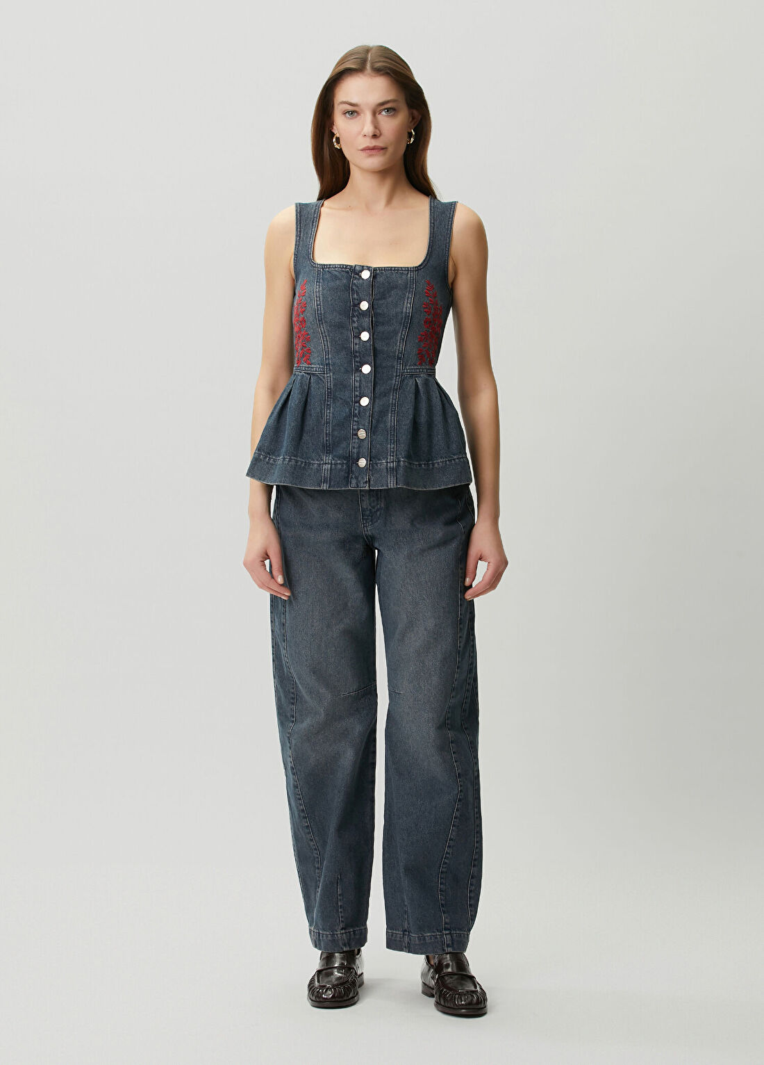 Damson Madder Neve Mavi Jean Pantolon