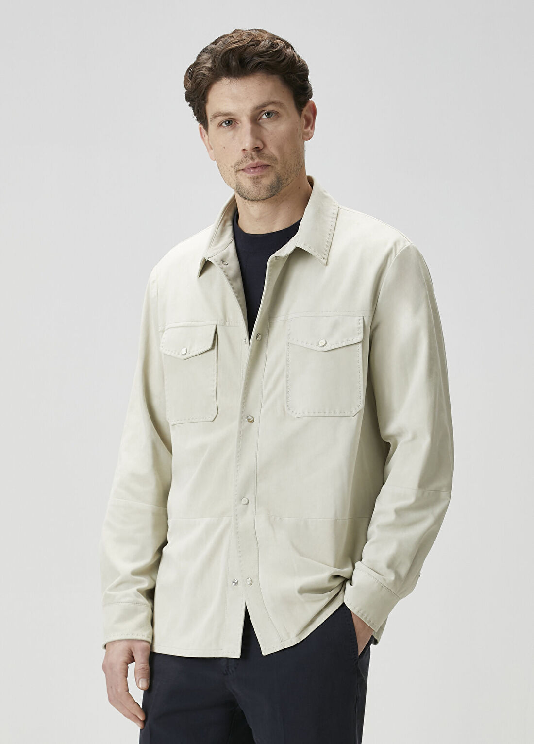 Kiton Fildişi Deri Mont