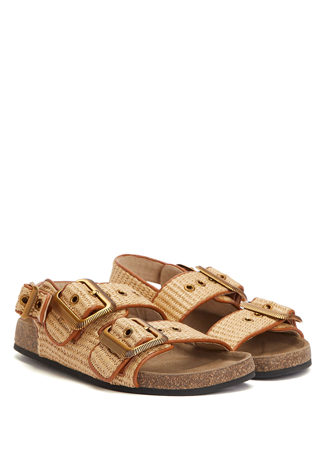AllSaints Staffa Bej Kadın Rafya Sandalet görsel 2