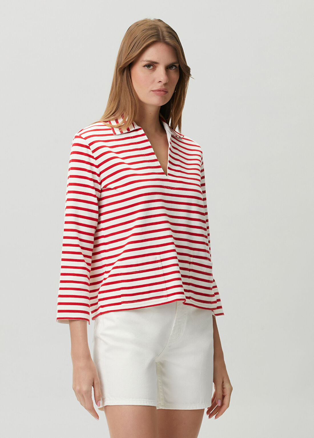 Polo Ralph Lauren Kırmızı Beyaz Triko görsel 3