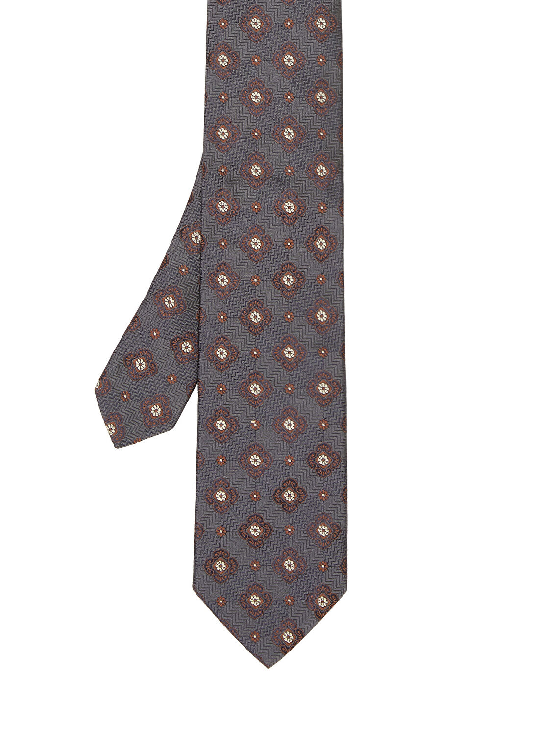 Beymen Collection Antrasit Desenli İpek Kravat