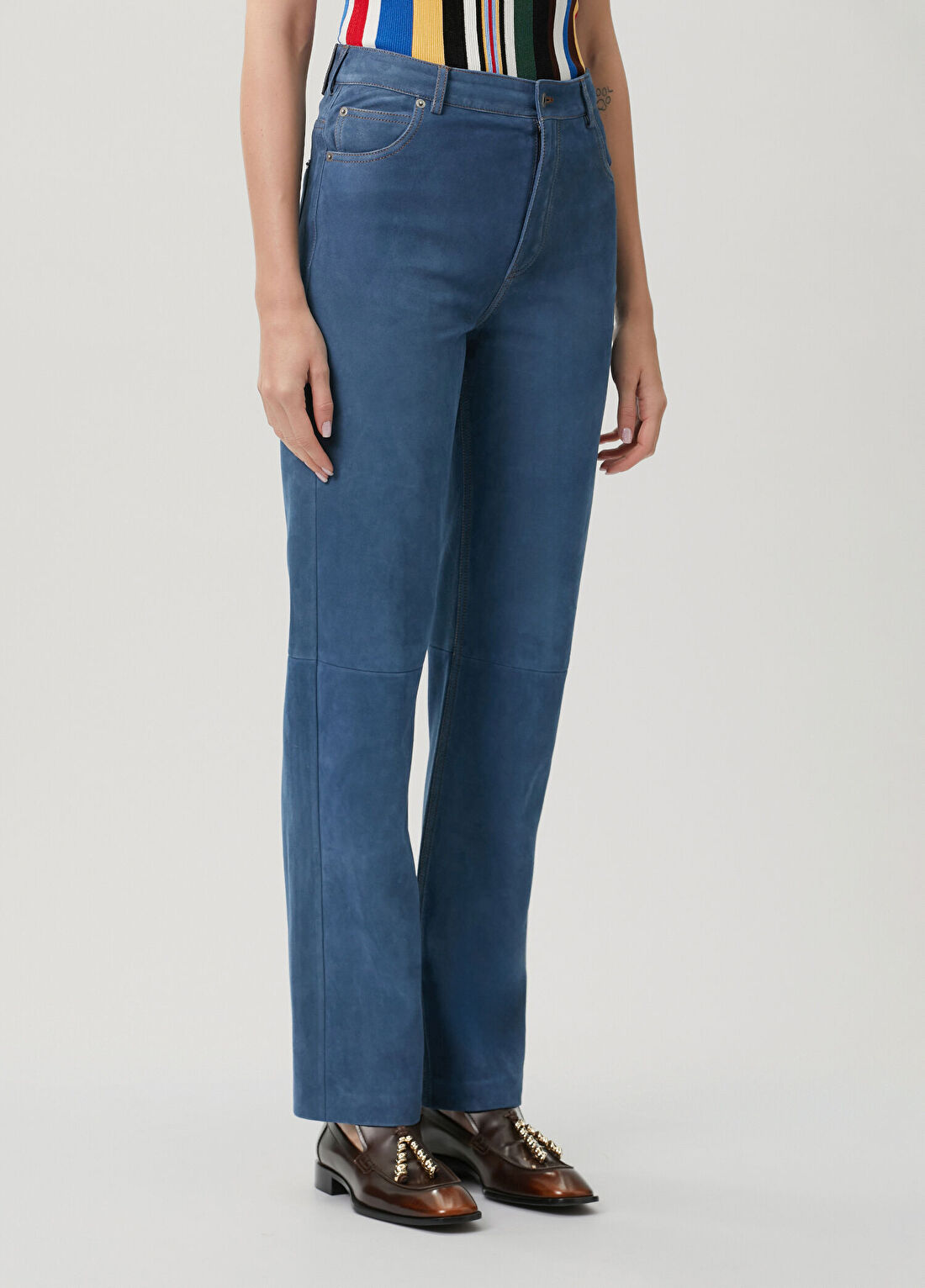 Loewe Mavi Deri Pantolon görsel 2