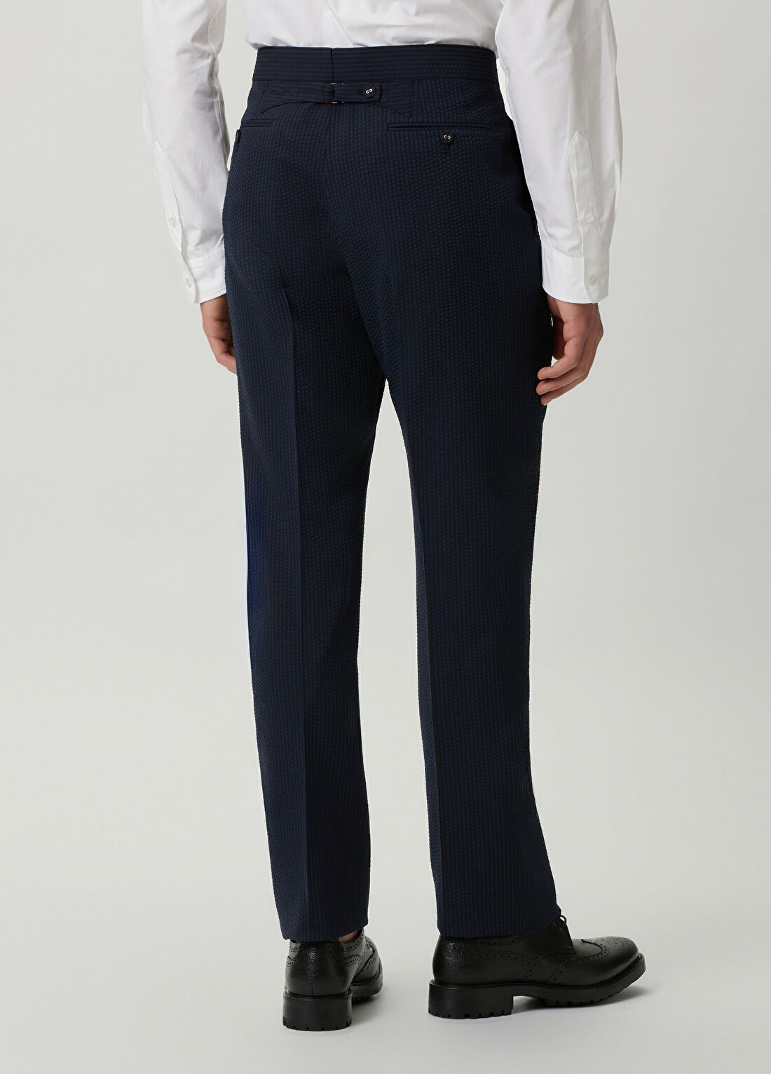 Thom Browne Lacivert Gofreli Yün Pantolon görsel 3