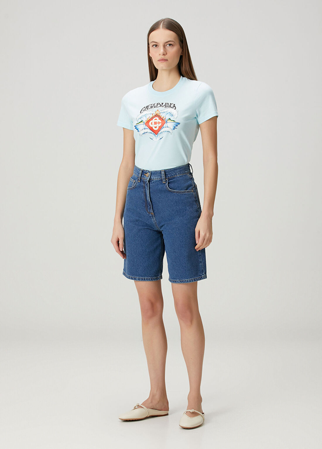 Casablanca Waves Açık Mavi T-shirt görsel 2