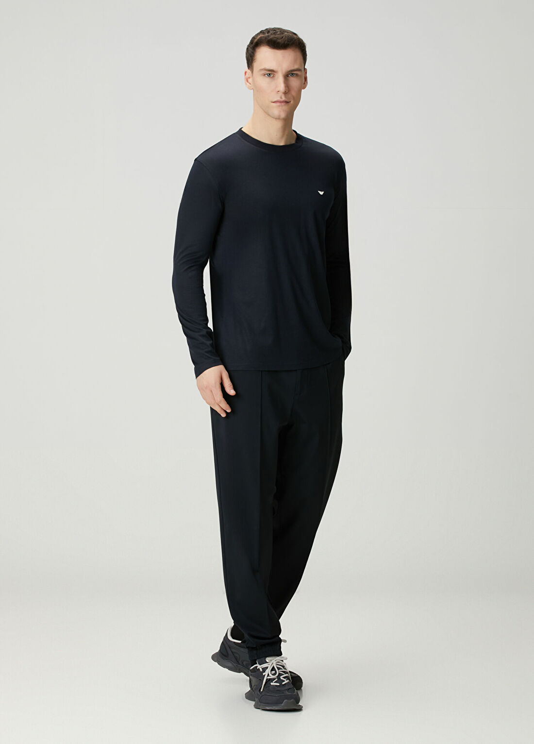 Emporio Armani Lacivert T-shirt görsel 2