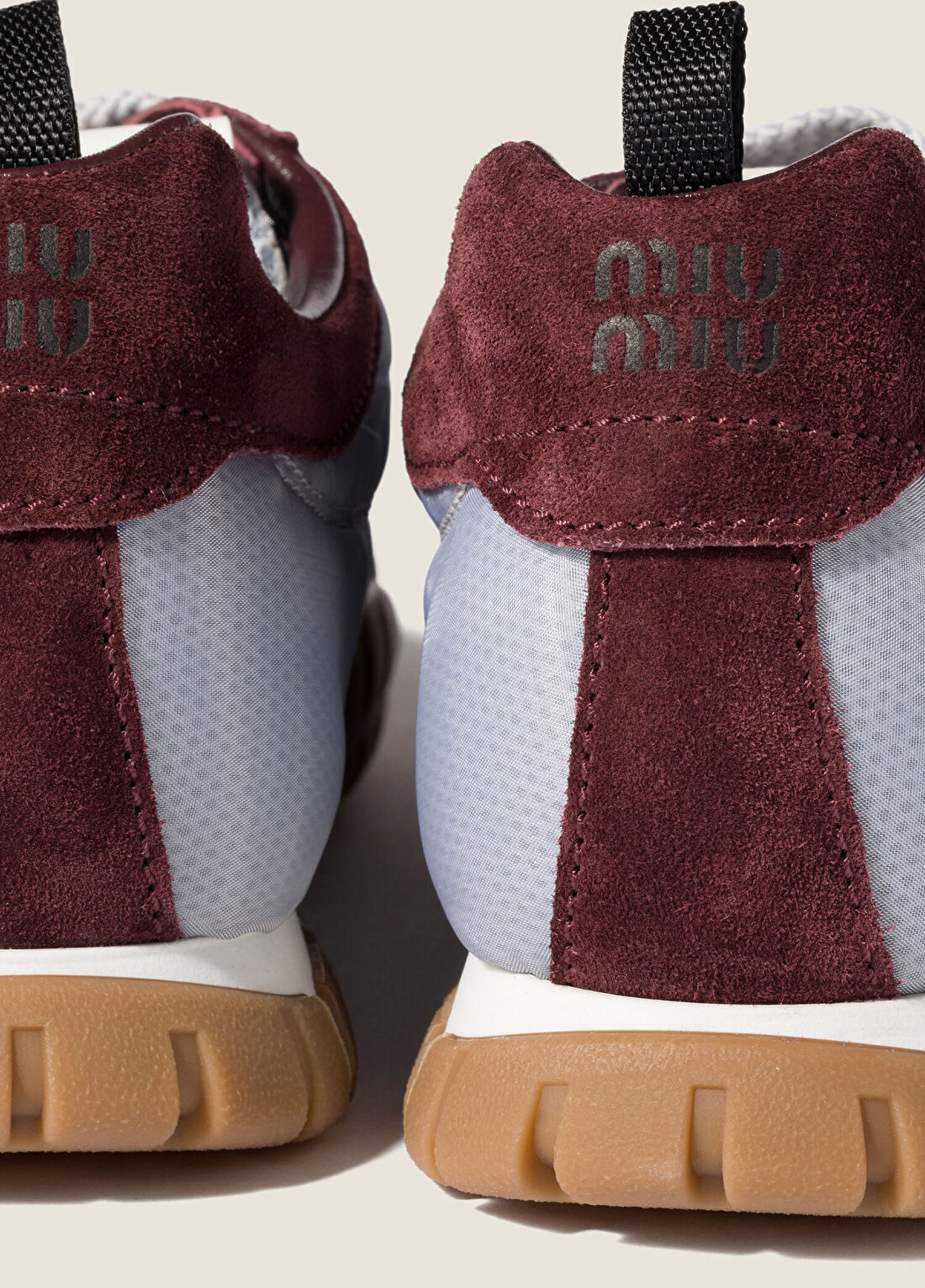 Miu Miu Tyre Gri Teknik Kumaş ve Süet Kadın Sneaker görsel 3