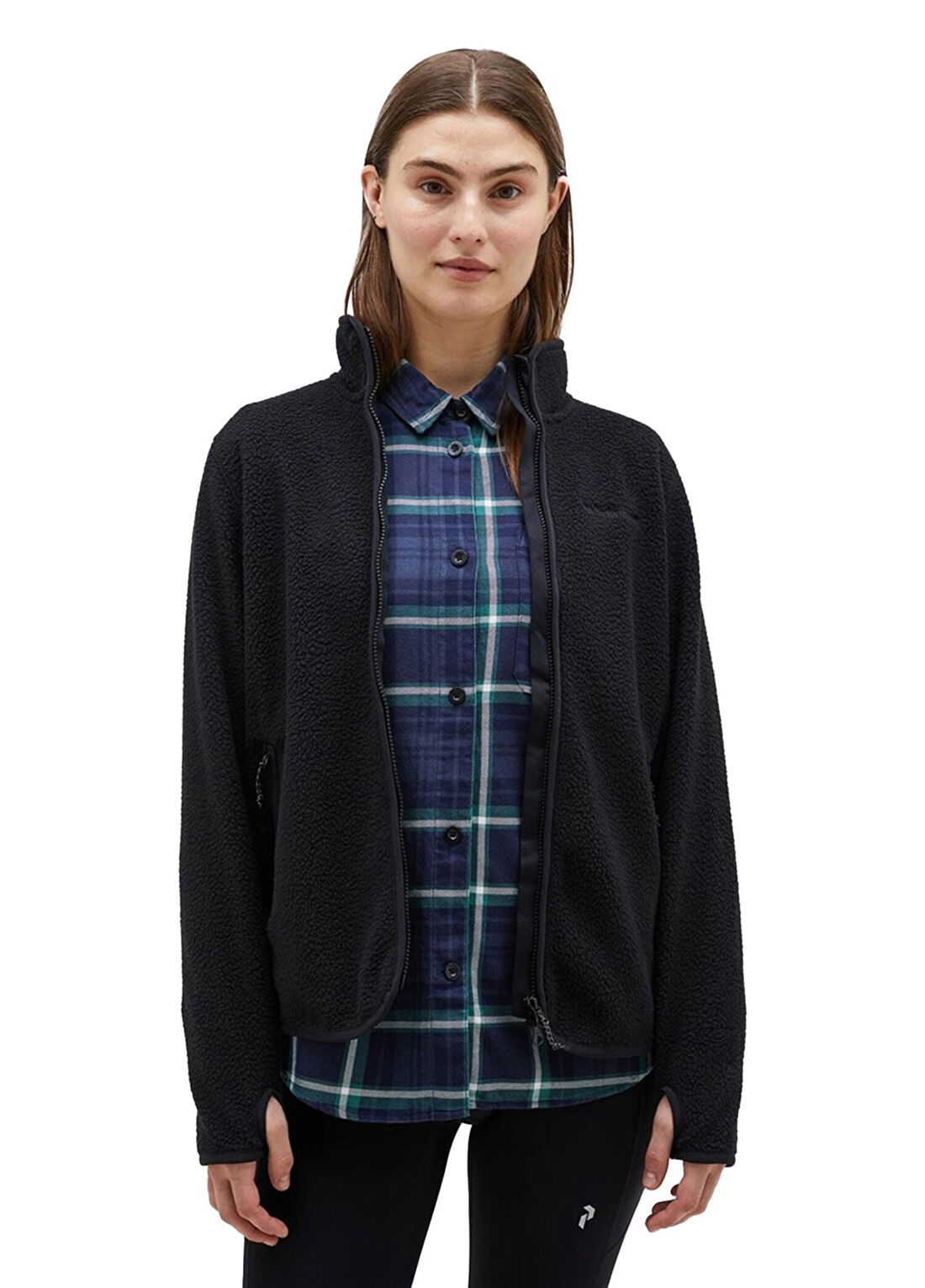 Peak Performance Pile Zip Fleece Siyah Fermuarlı Kadın Polar görsel 3