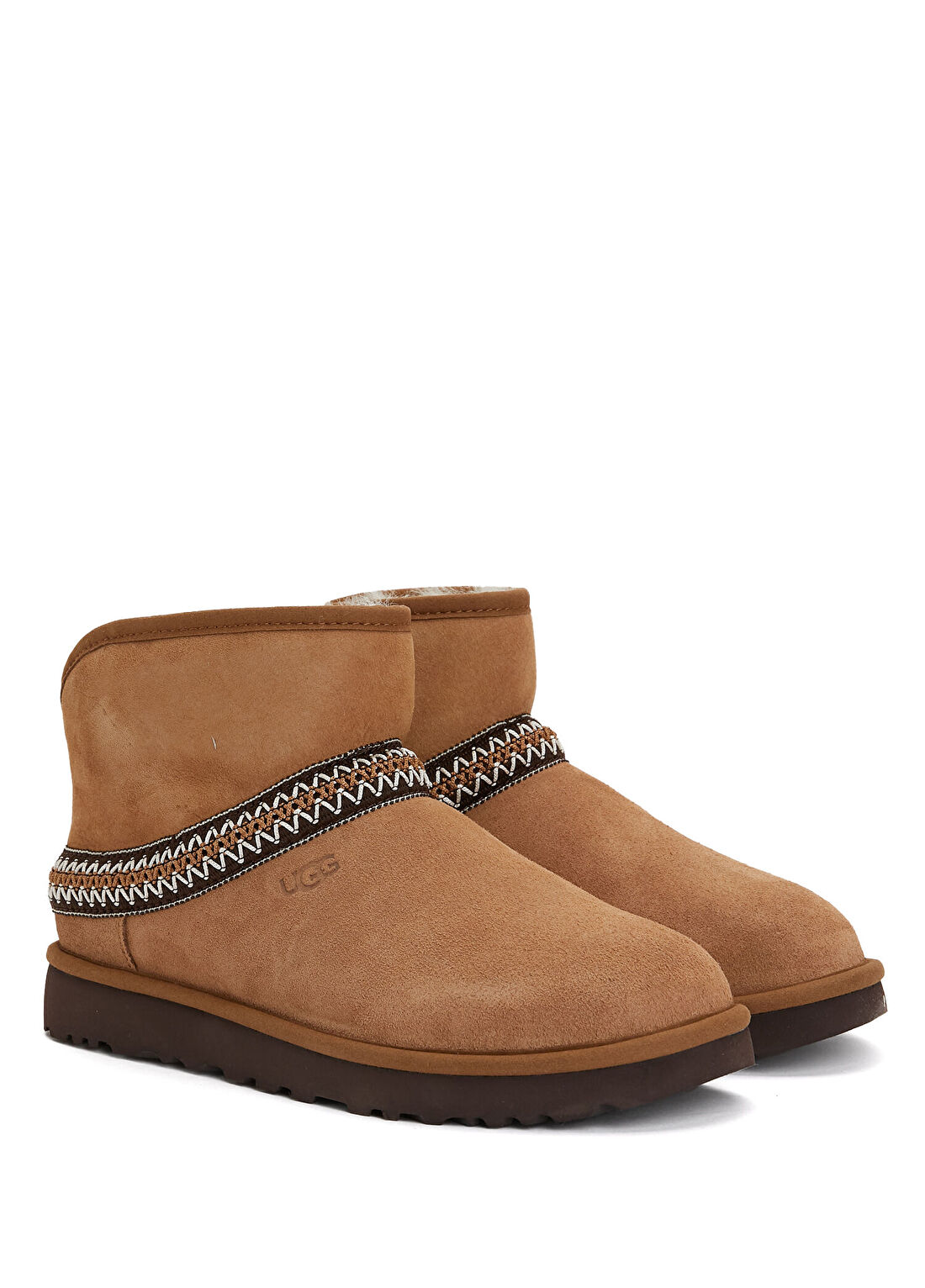 Ugg Classic Mini Crescent Taba Kadın Deri Bot görsel 2