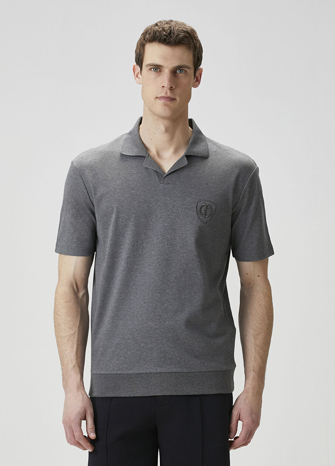 Giorgio Armani Gri Polo Yaka T-shirt