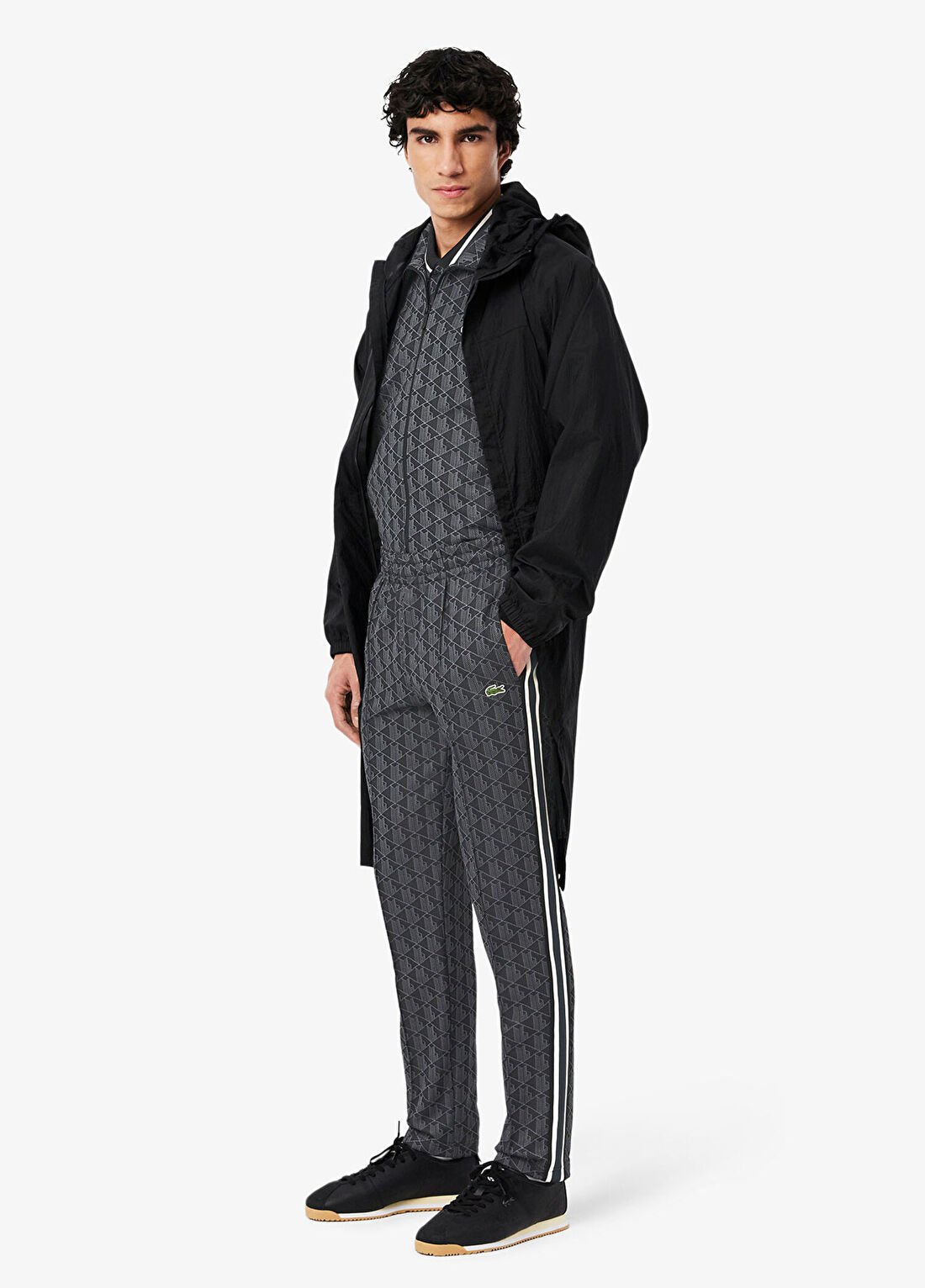 Lacoste Siyah Monogram Regular Fit Erkek Eşofman Altı