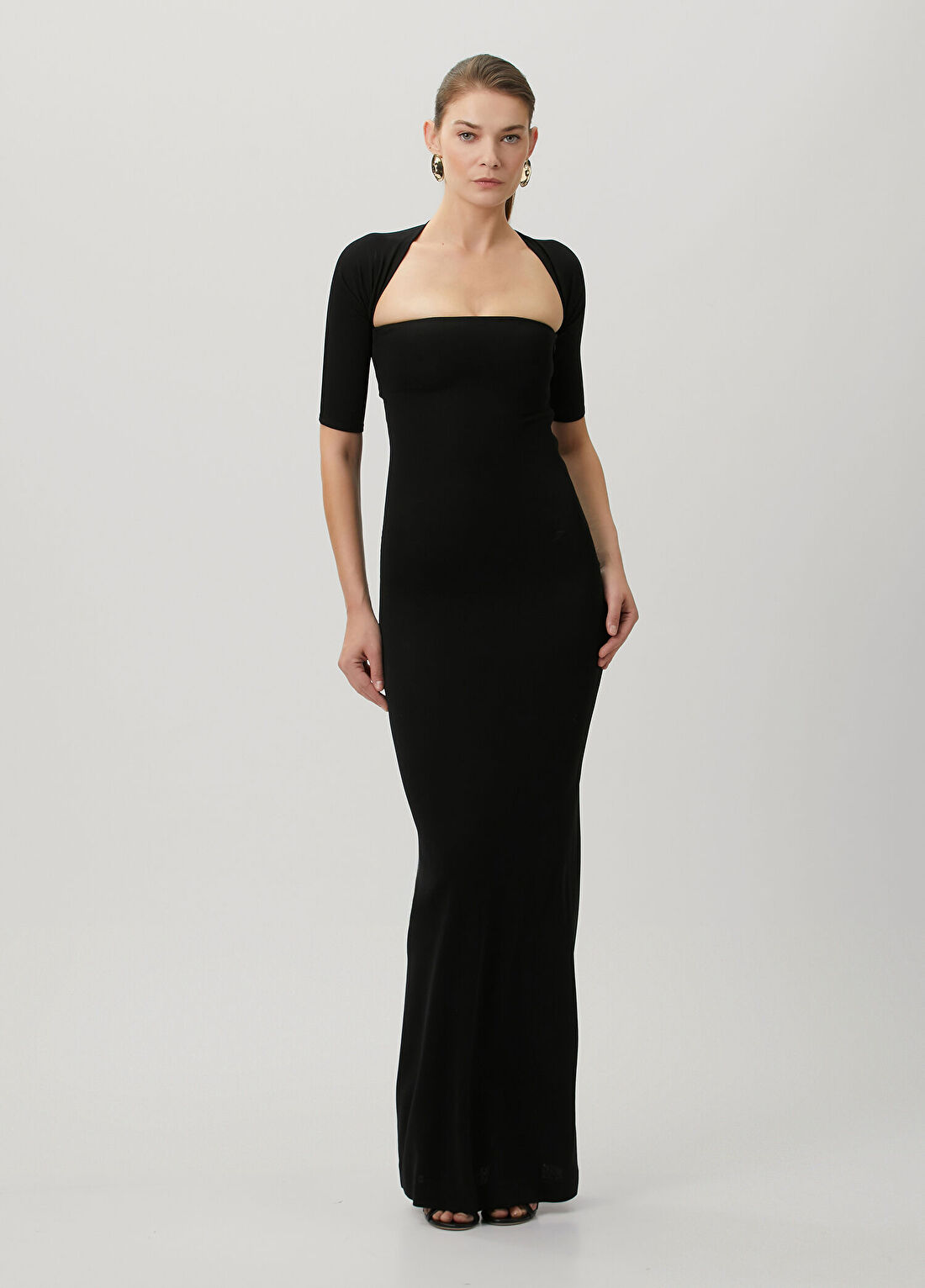 Jacquemus Bolero Siyah Maksi Abiye Elbise