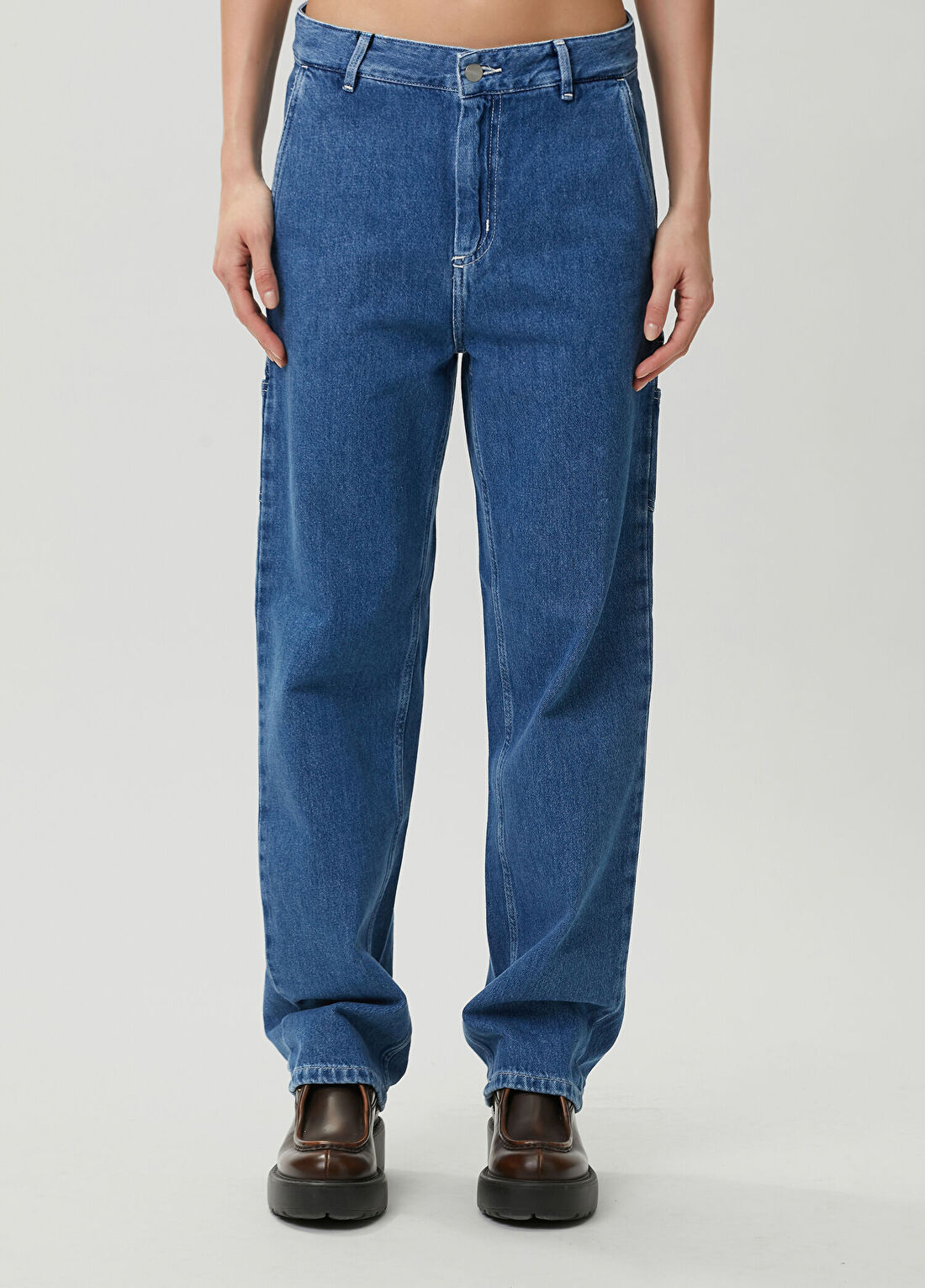 Carhartt WIP Mavi Jean Pantolon görsel 2