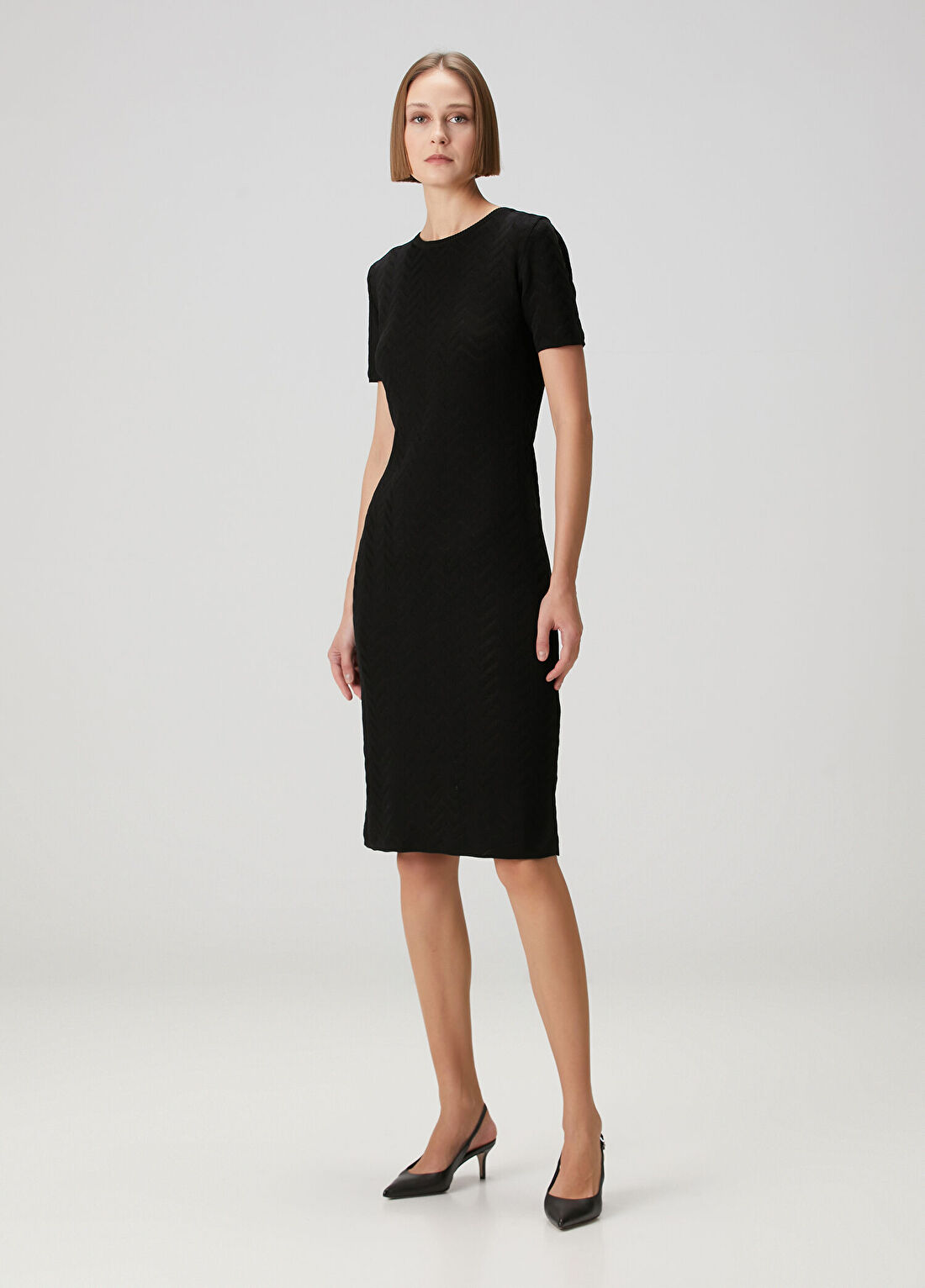 Missoni Siyah Desenli Midi Elbise görsel 3
