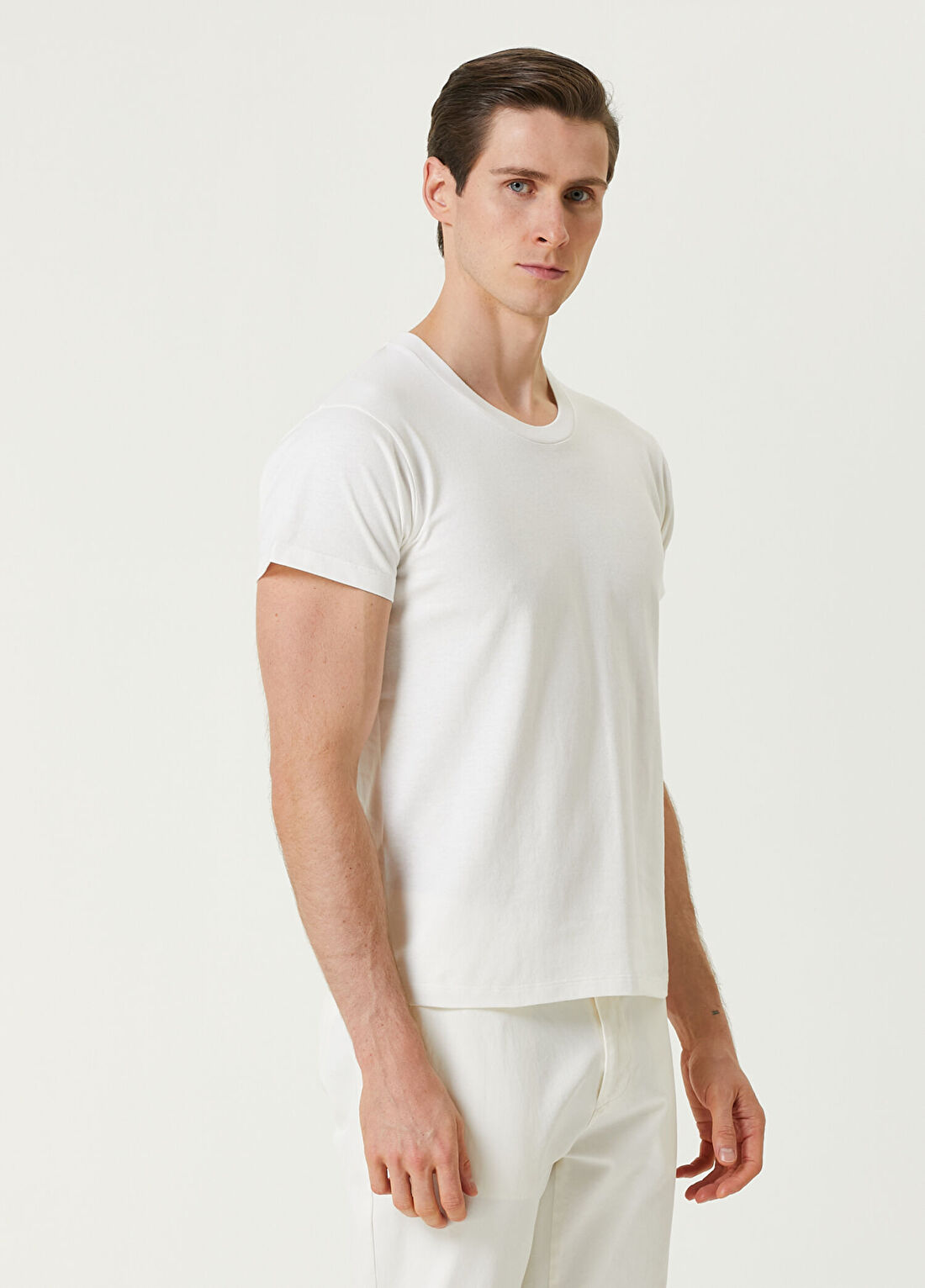 The Row Blaine Kırık Beyaz Basic T-shirt görsel 3