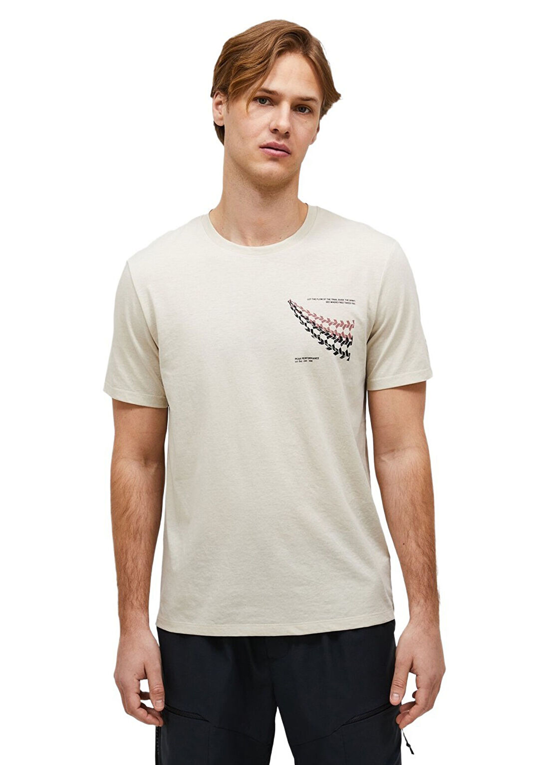 Peak Performance Explore Graphic Bej Kısa Kollu Erkek T-shirt