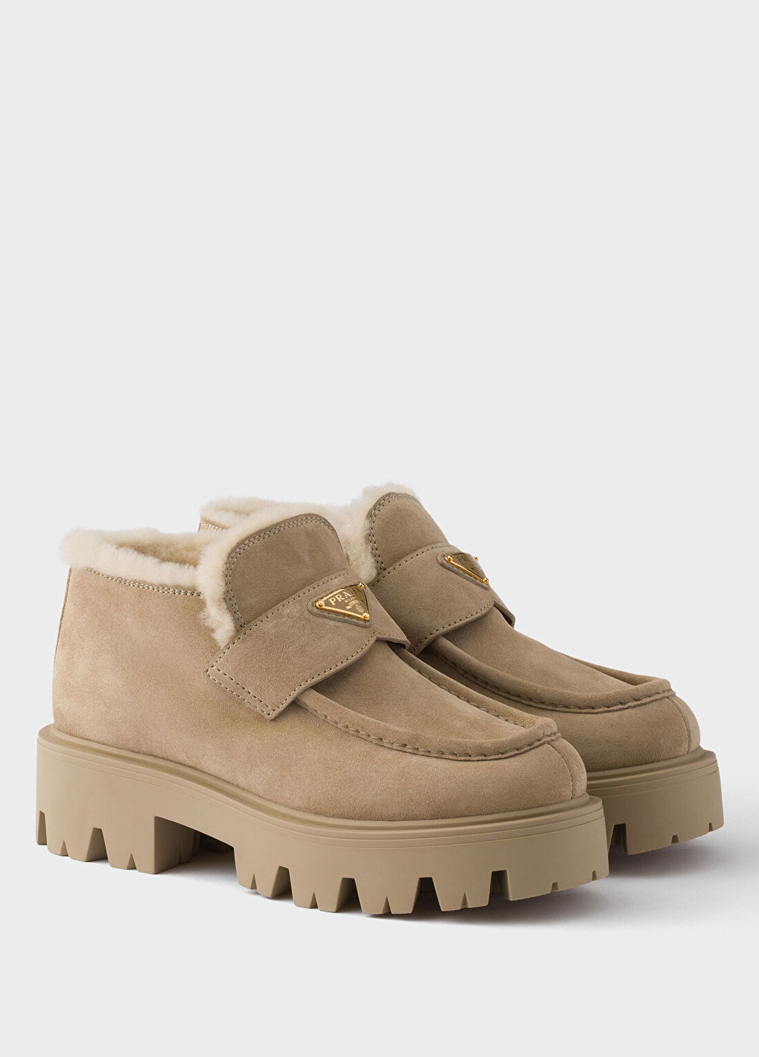 Prada Naturel Süet Kadın Loafer görsel 2