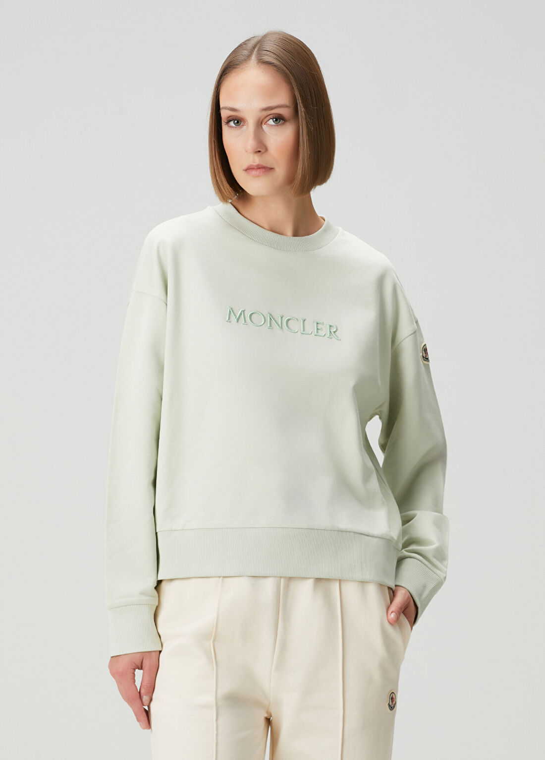 Moncler Açık Yeşil Logolu Sweatshirt