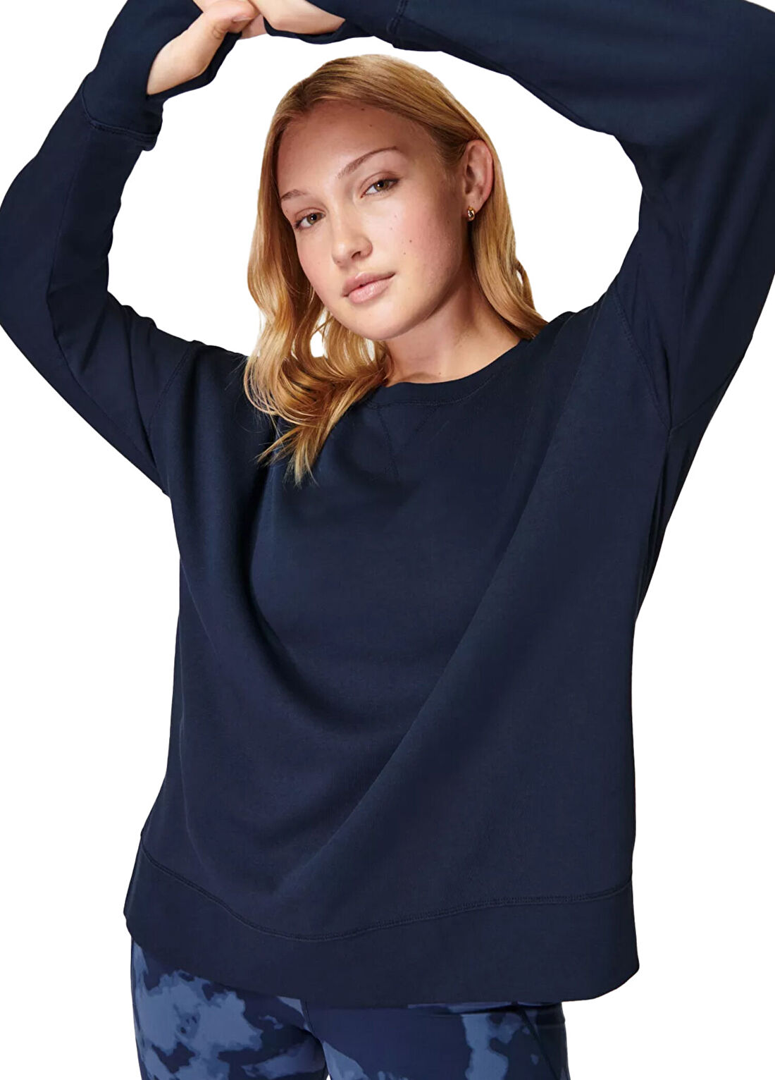 Sweaty Betty After Class Longline Lacivert Kadın Spor Sweatshirt görsel 3