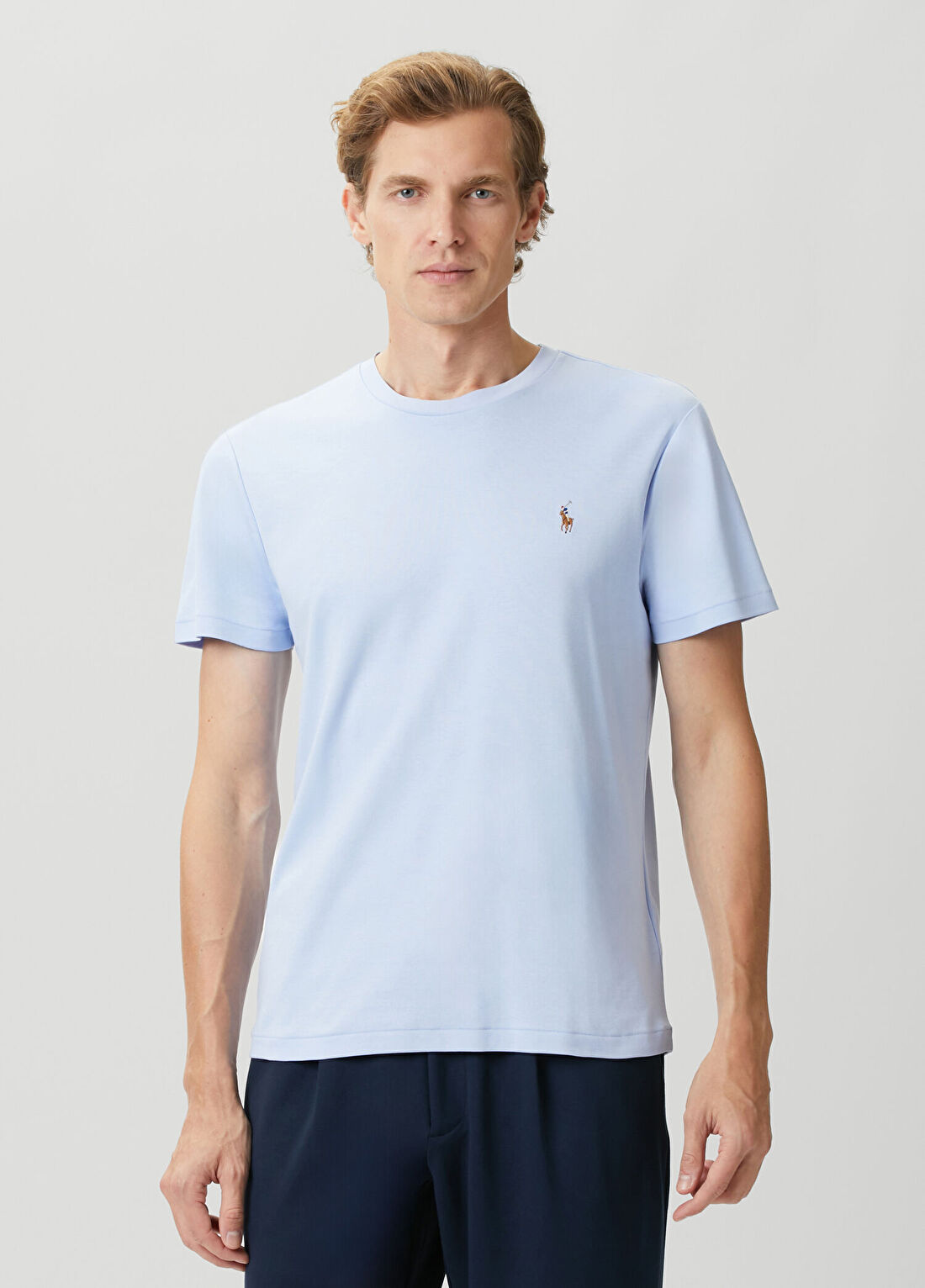Polo Ralph Lauren Slim Fit Mavi Logo Nakışlı T-shirt