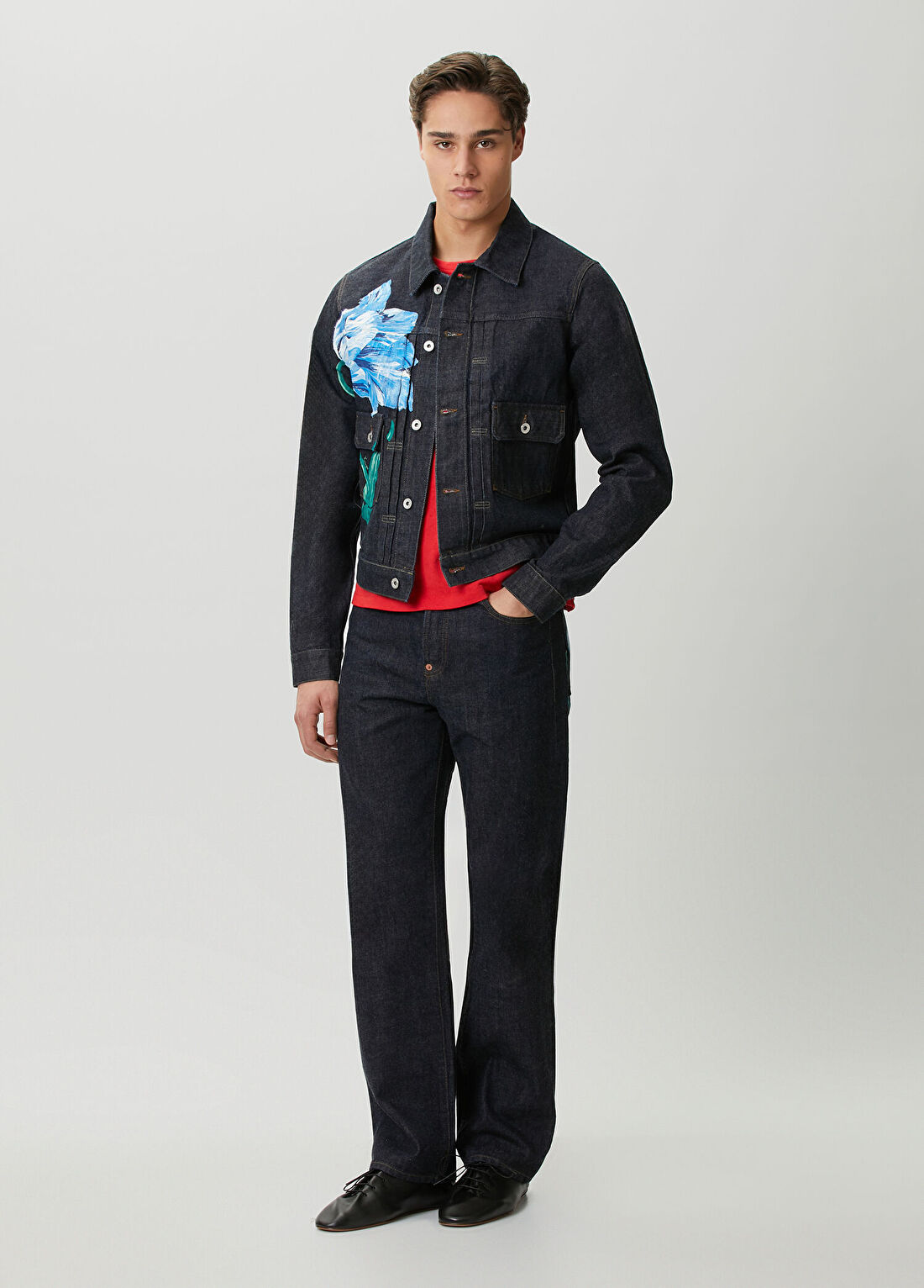 Kenzo Straight Fit Patchwork Indigo Jean Pantolon