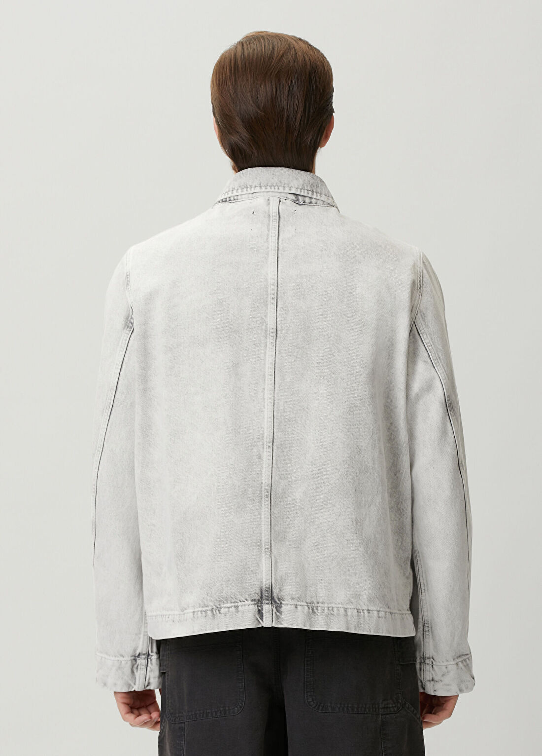 AllSaints Mukesh Gri Denim Gömlek görsel 4