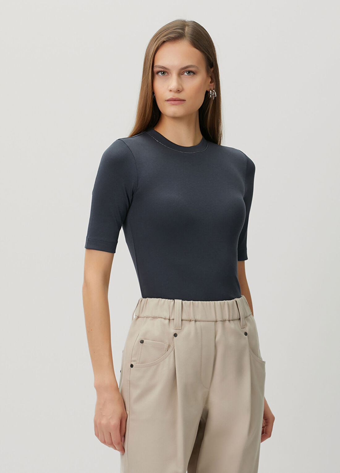 Brunello Cucinelli Koyu Gri T-shirt