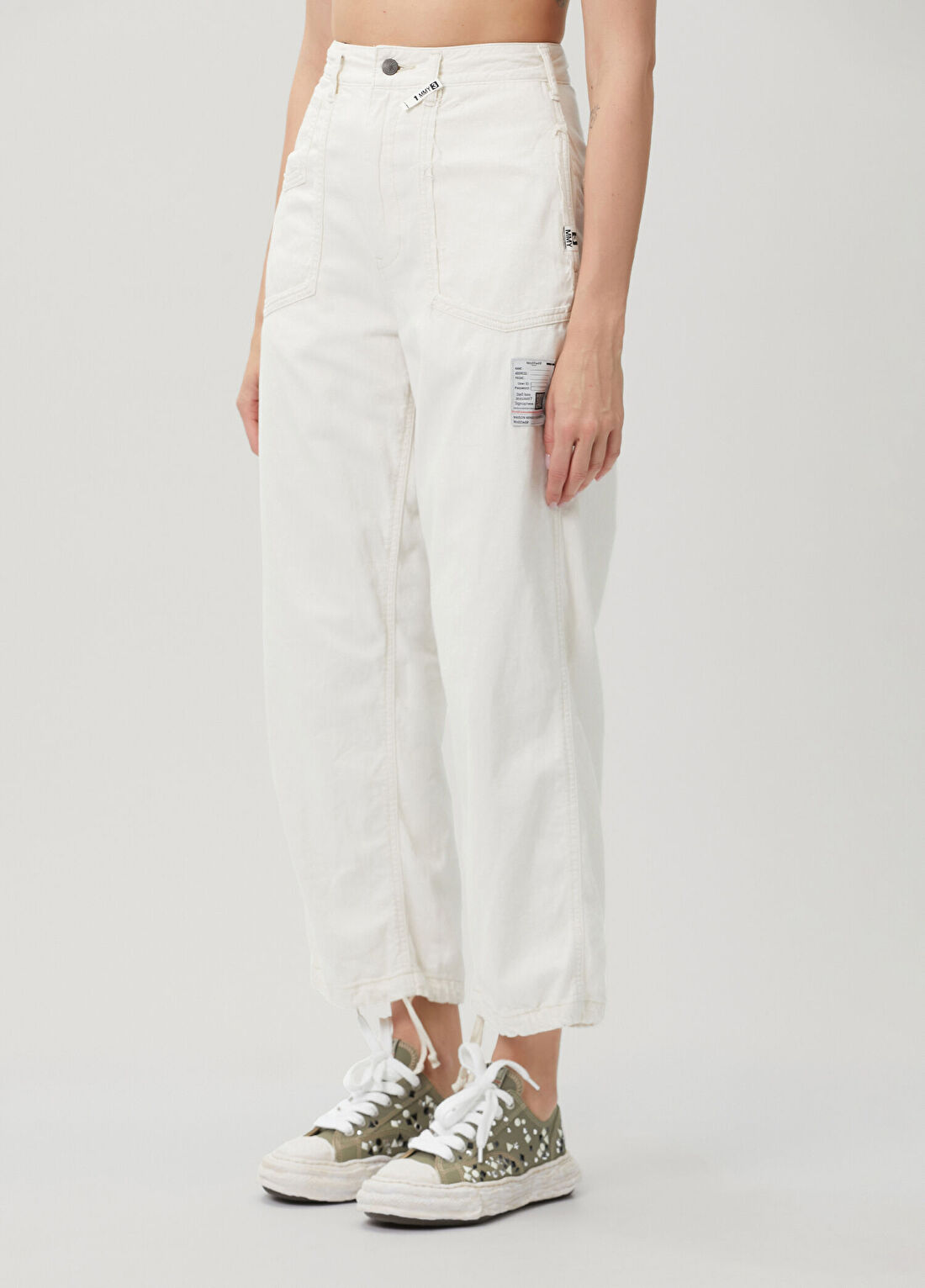 Maison Mihara Yasuhiro Beyaz Jean Pantolon görsel 3