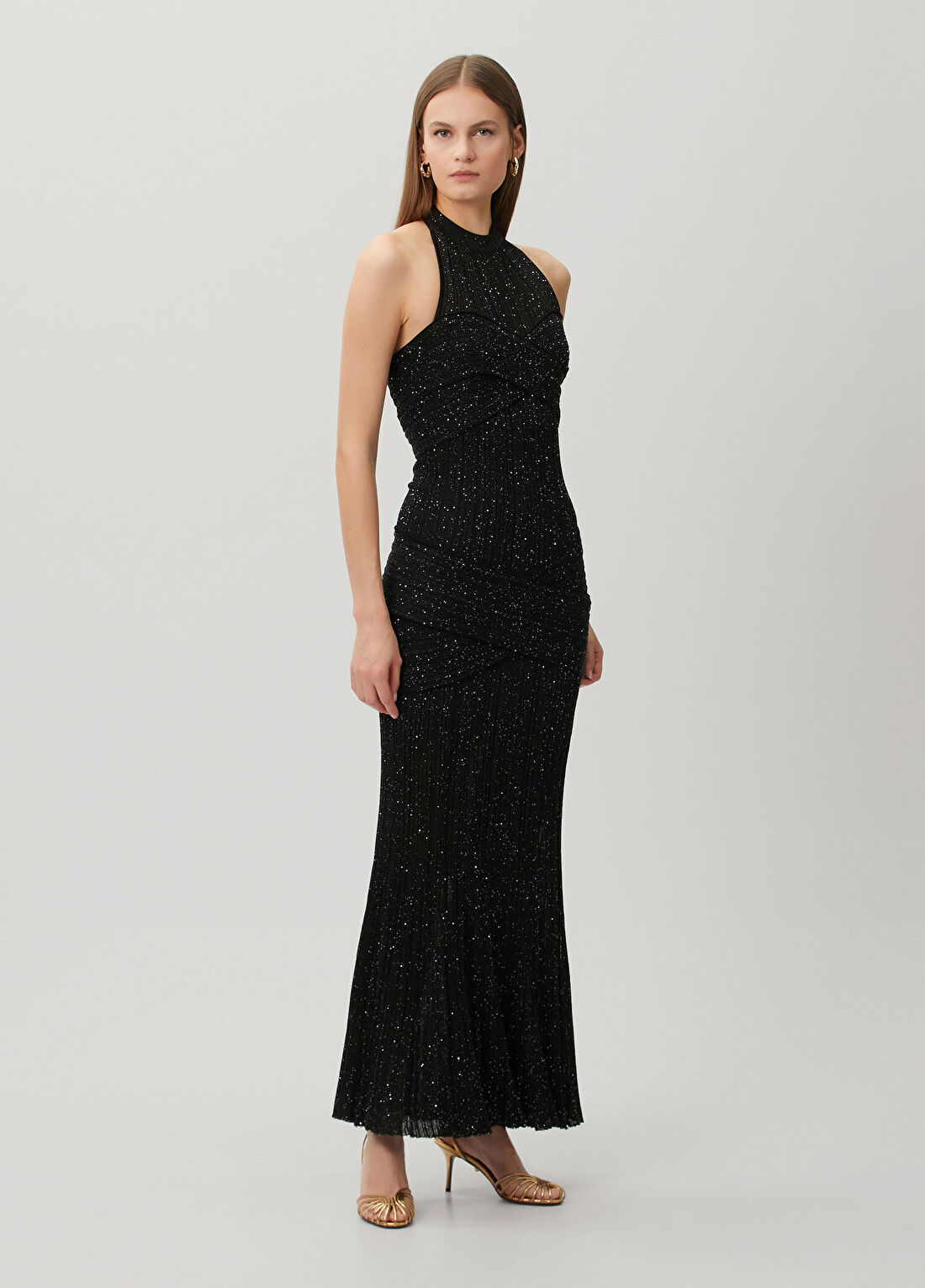 Balmain Siyah Maxi Abiye Elbise görsel 3