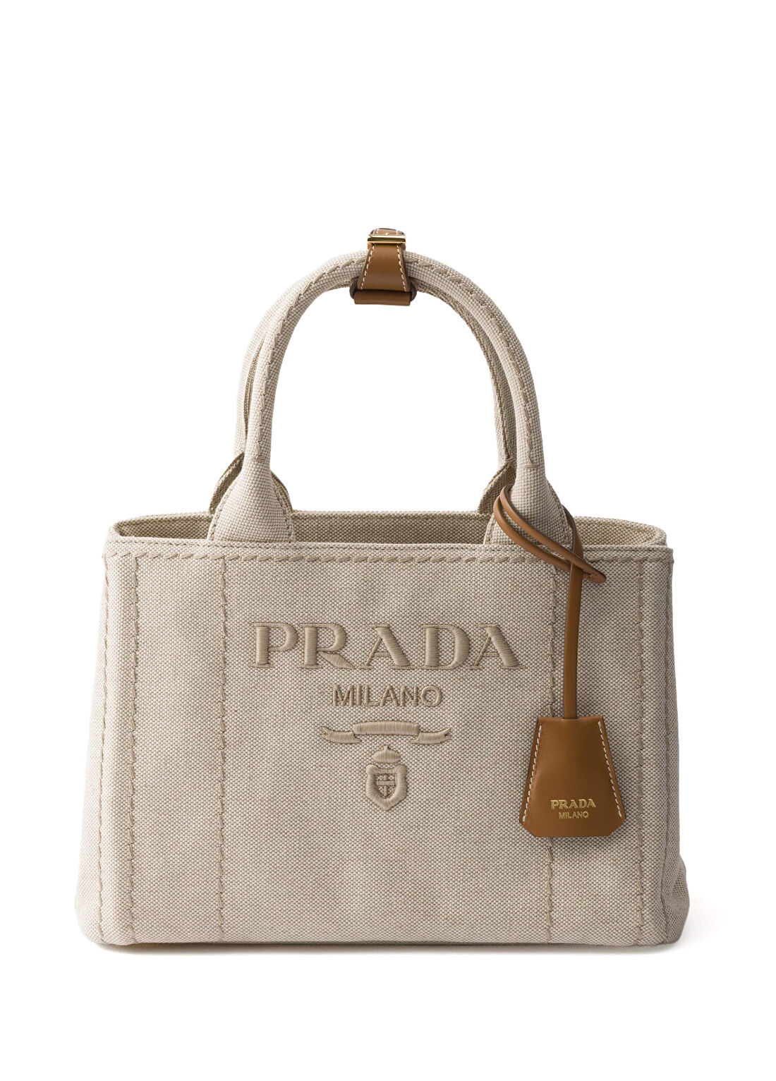Prada Jardinière Naturel Pamuklu Kanvas Küçük Boy Kadın Omuz Çantası