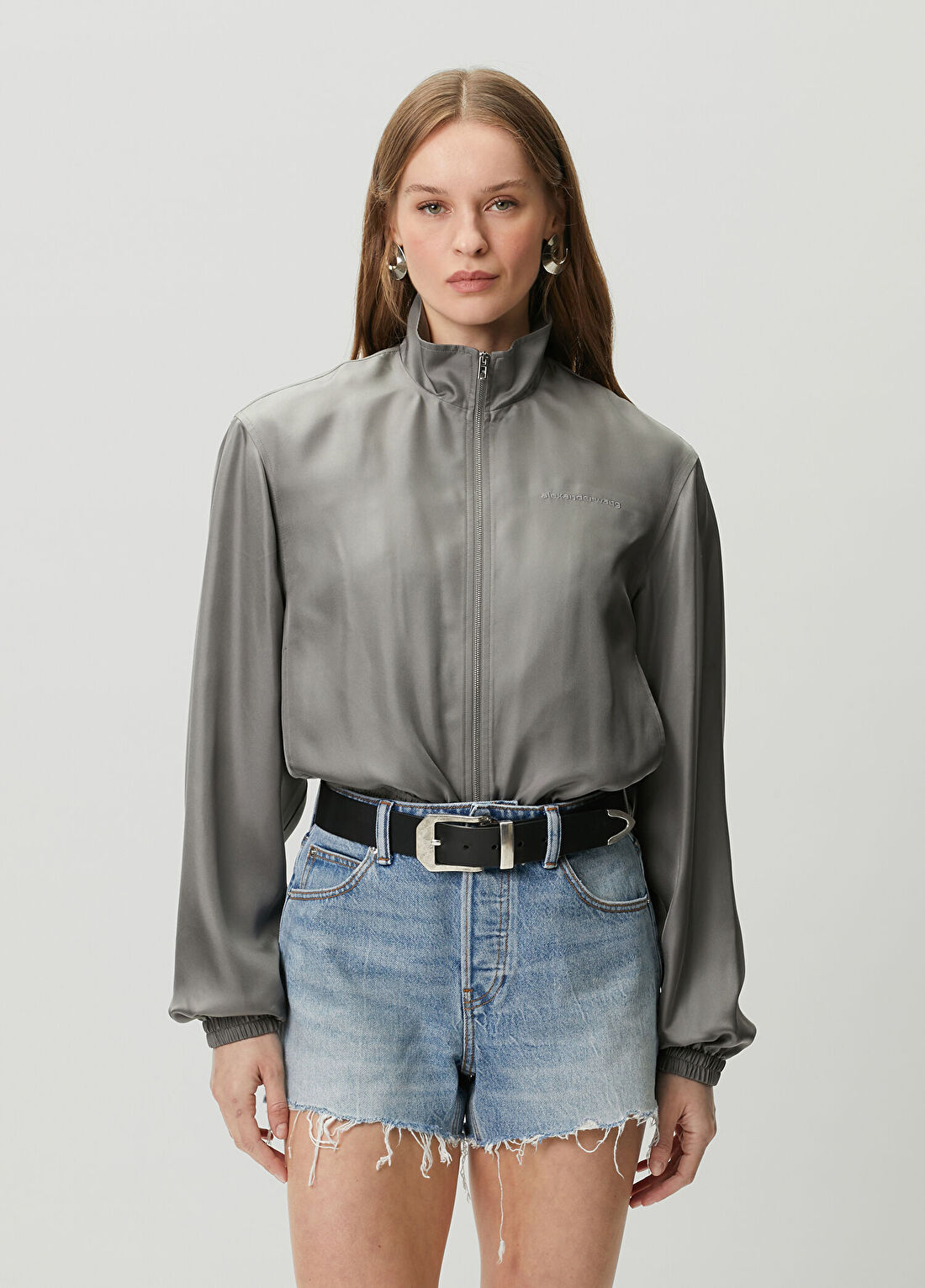 Alexander Wang Gri İpek Ceket