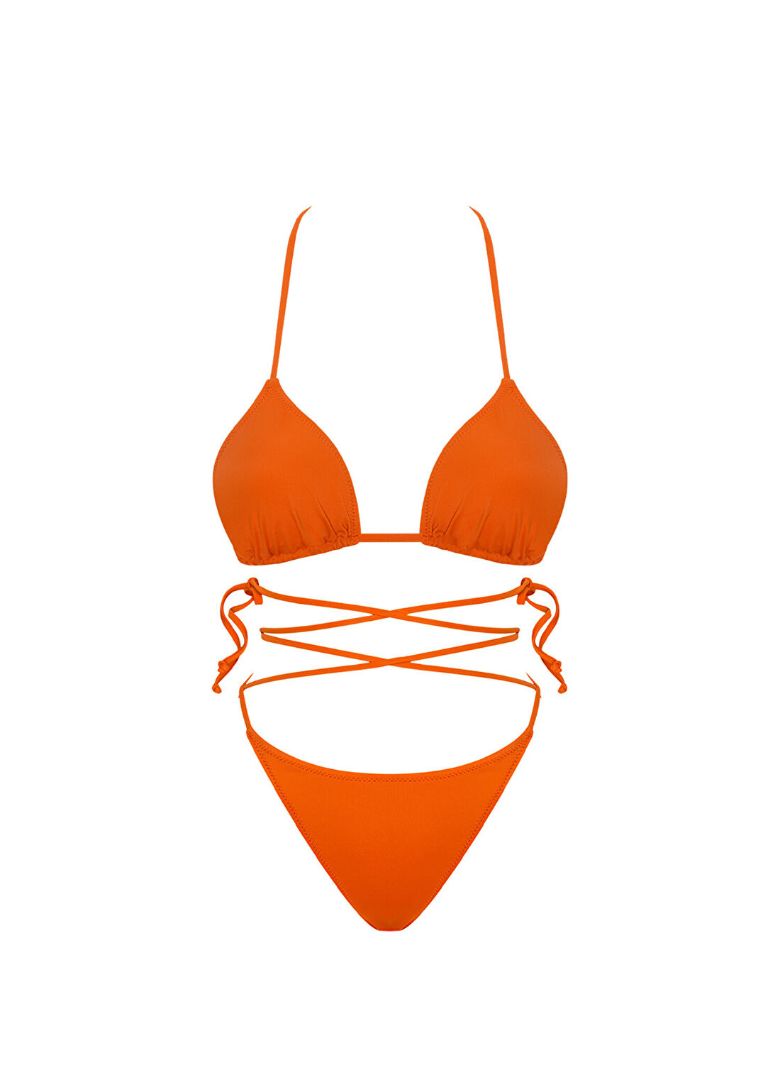 Haracci Isla Econyl İpli Turuncu Üçgen Kadın Bikini Takımı