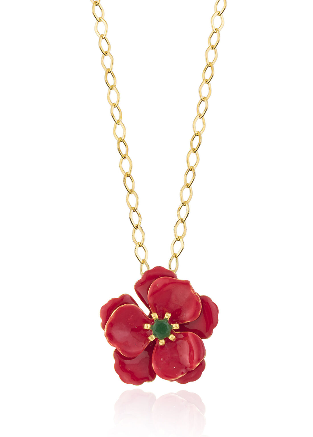 Milou Jewelry Viola Çiçek 22 Ayar Altın Kaplama Kadın Kolye